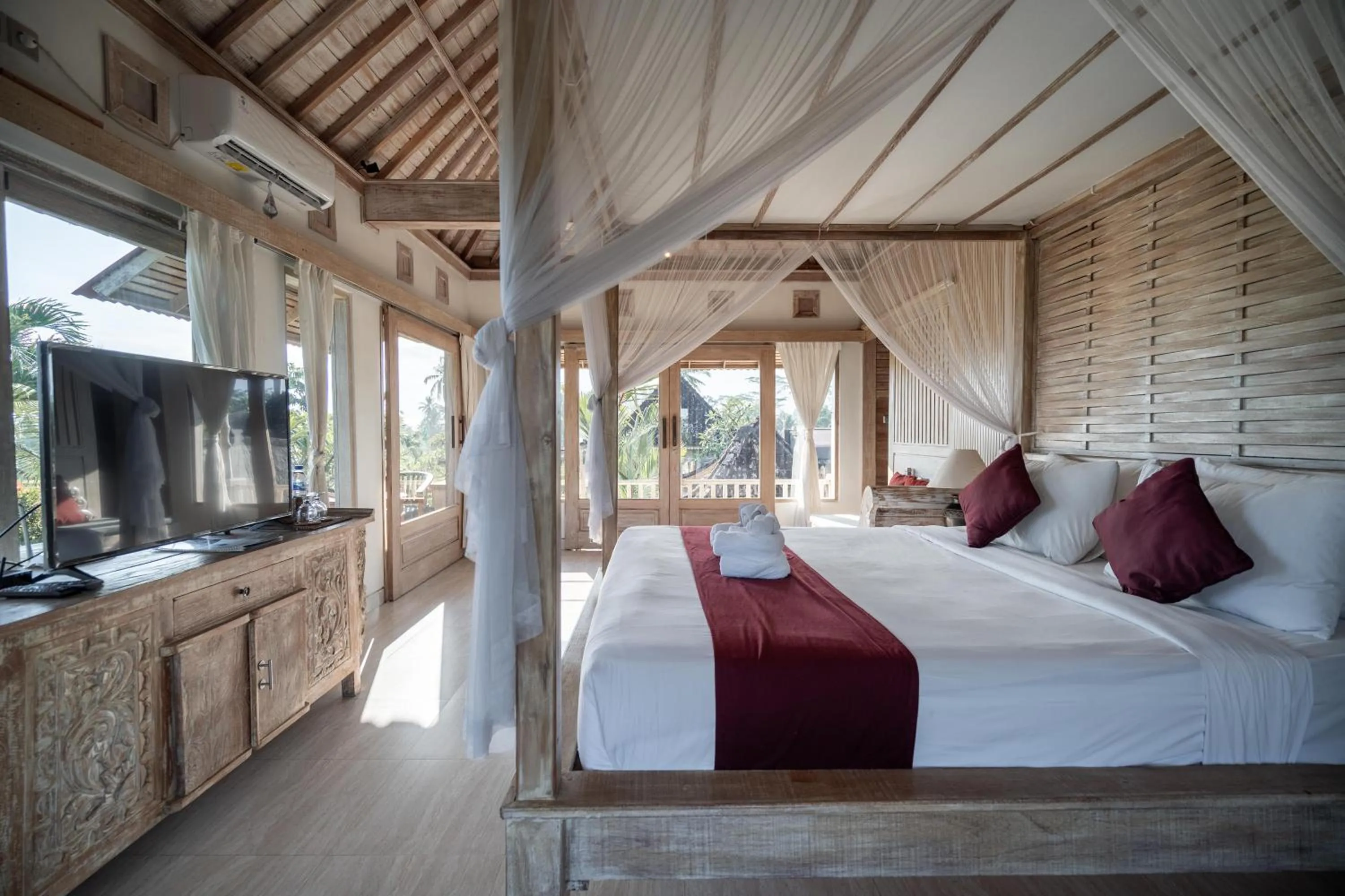 Bed in Uma Caming Villa Ubud