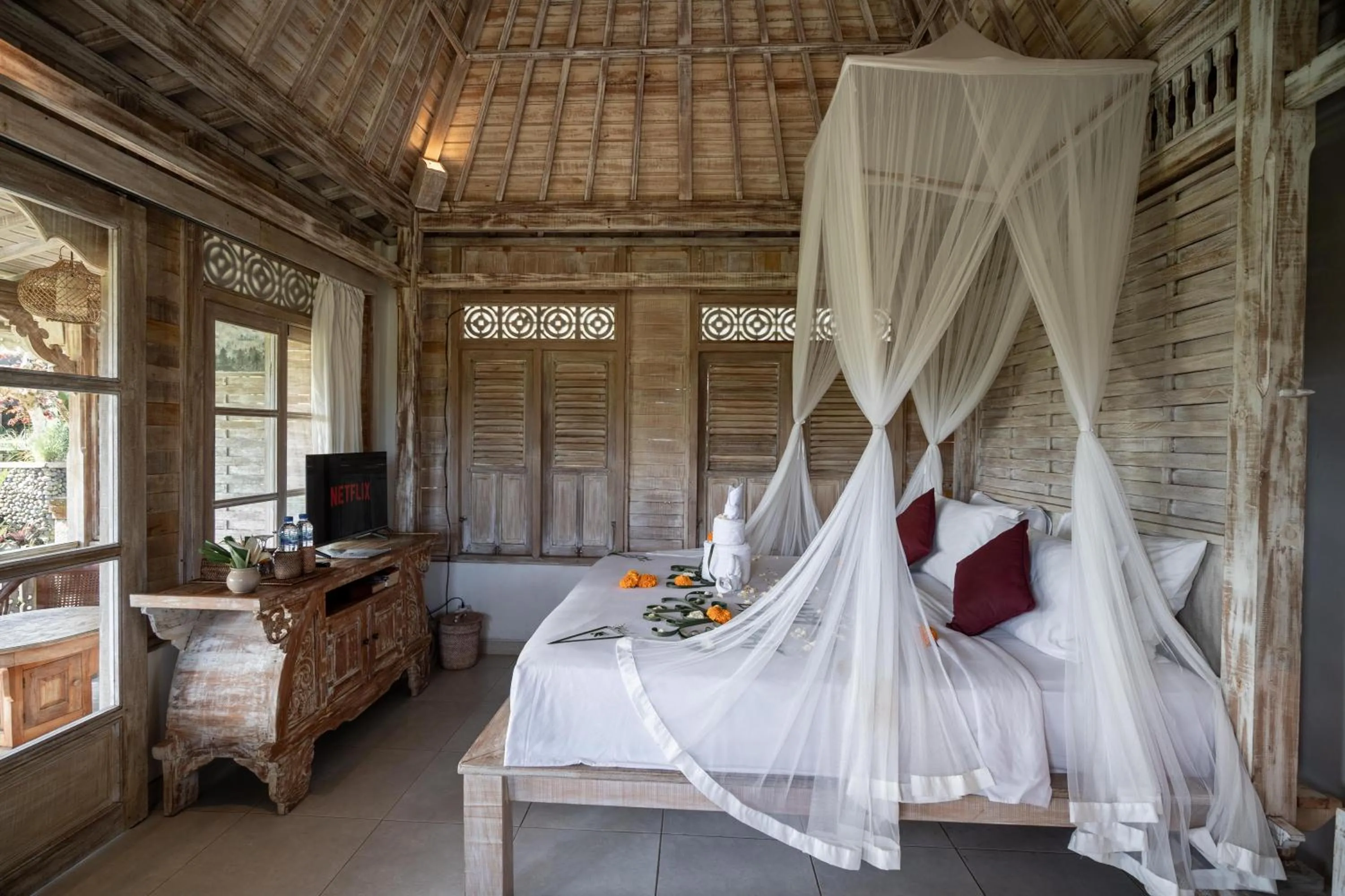 Bed in Uma Caming Villa Ubud