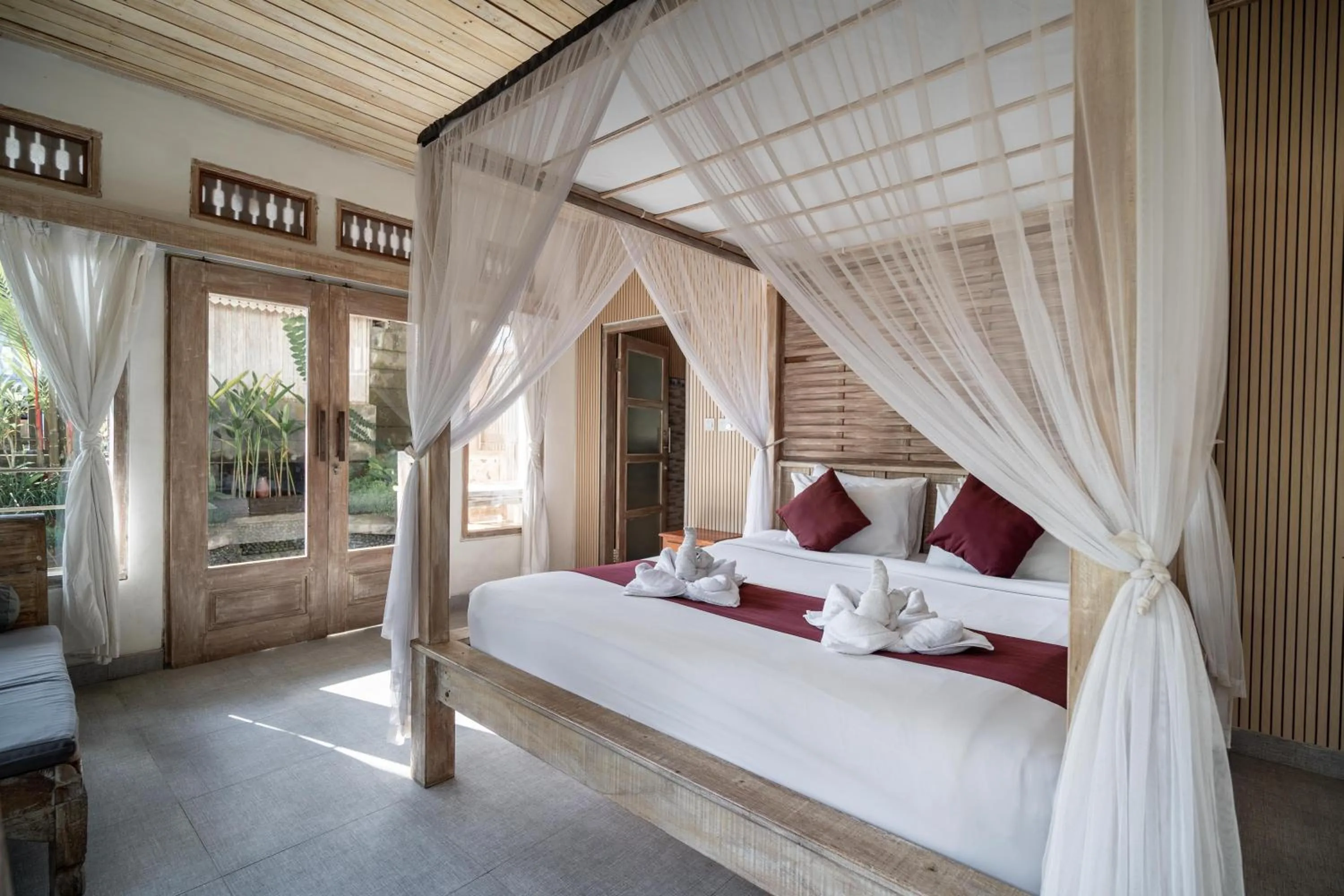Bed in Uma Caming Villa Ubud