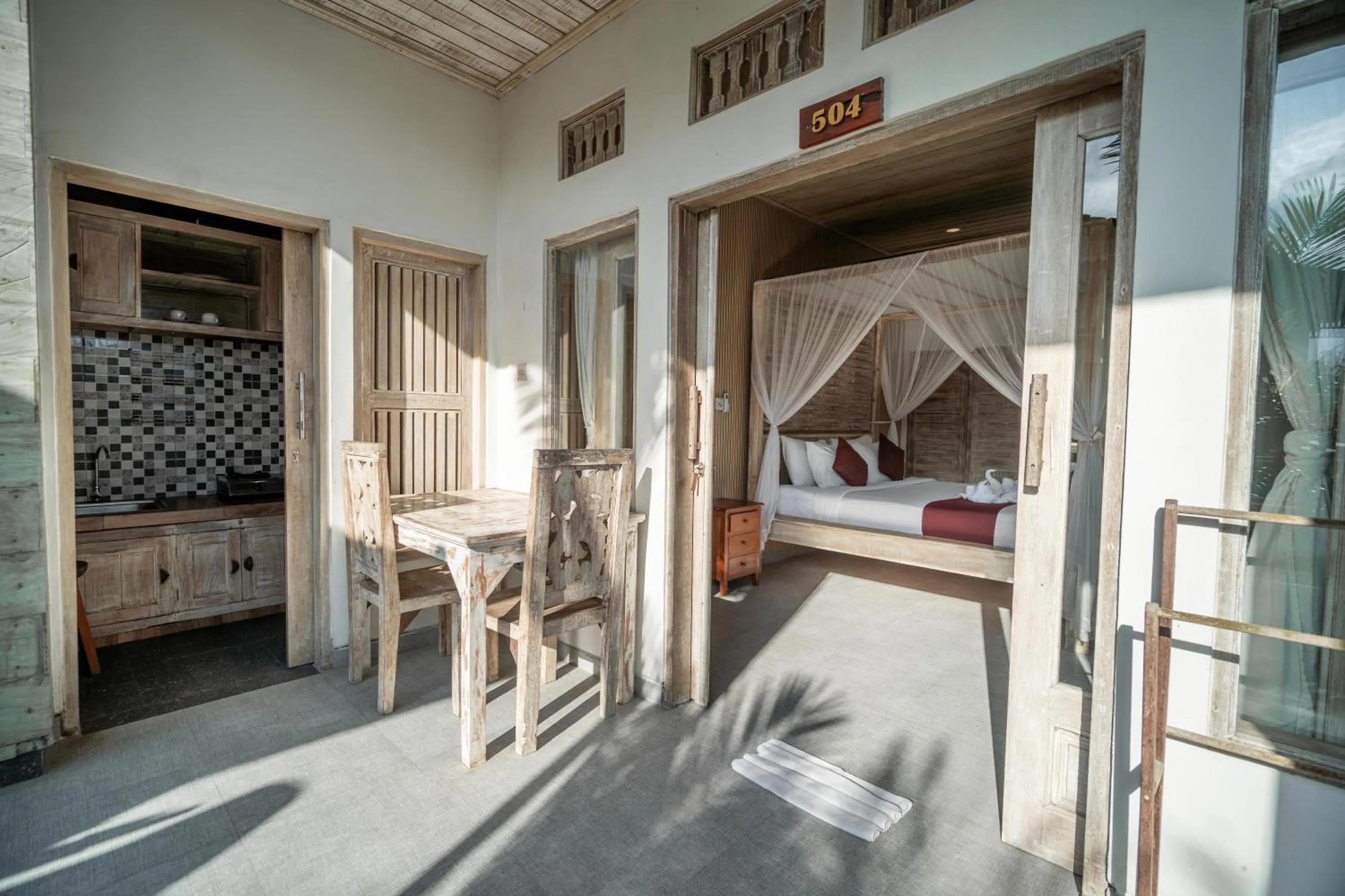 Patio, Bed in Uma Caming Villa Ubud