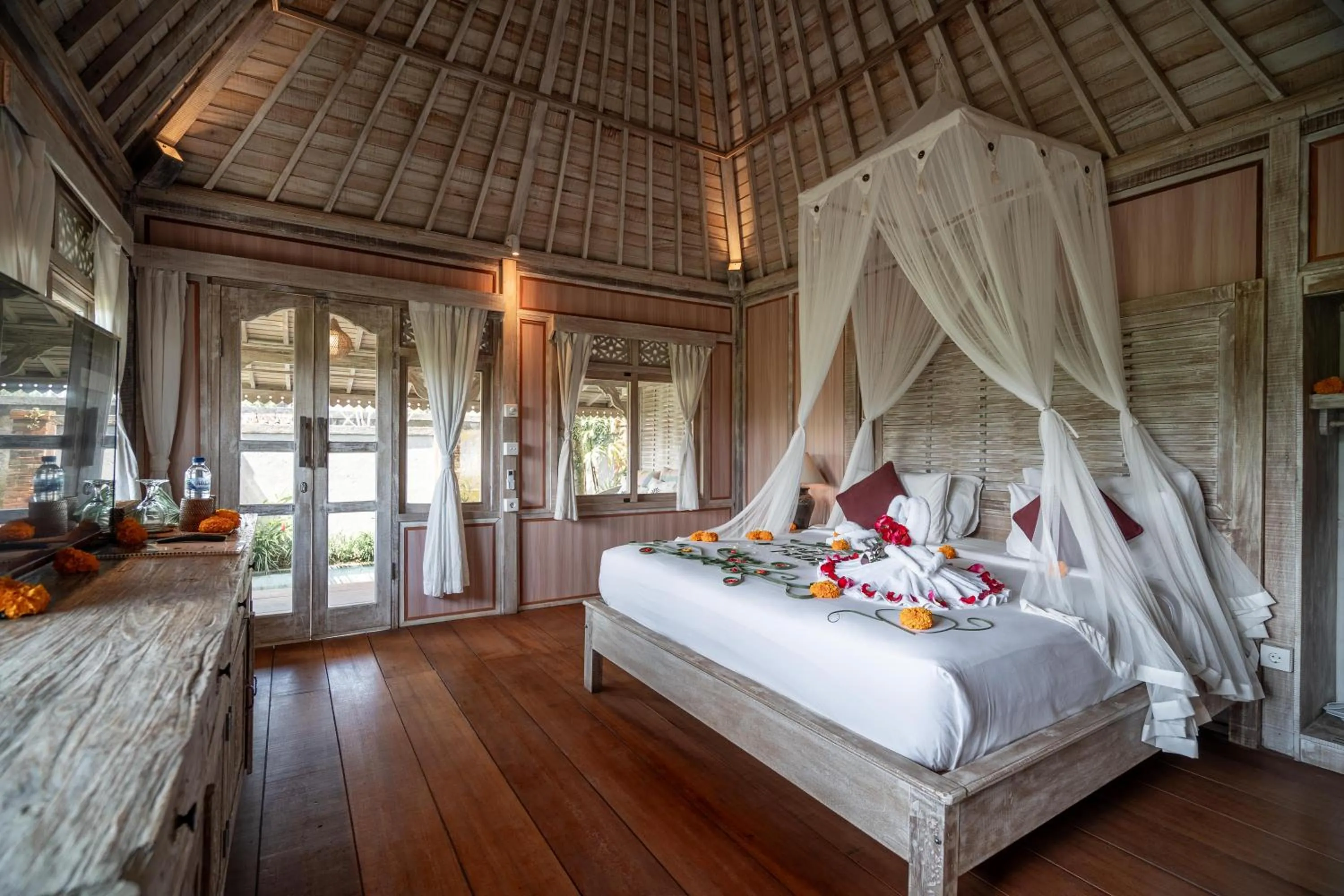 Bed in Uma Caming Villa Ubud