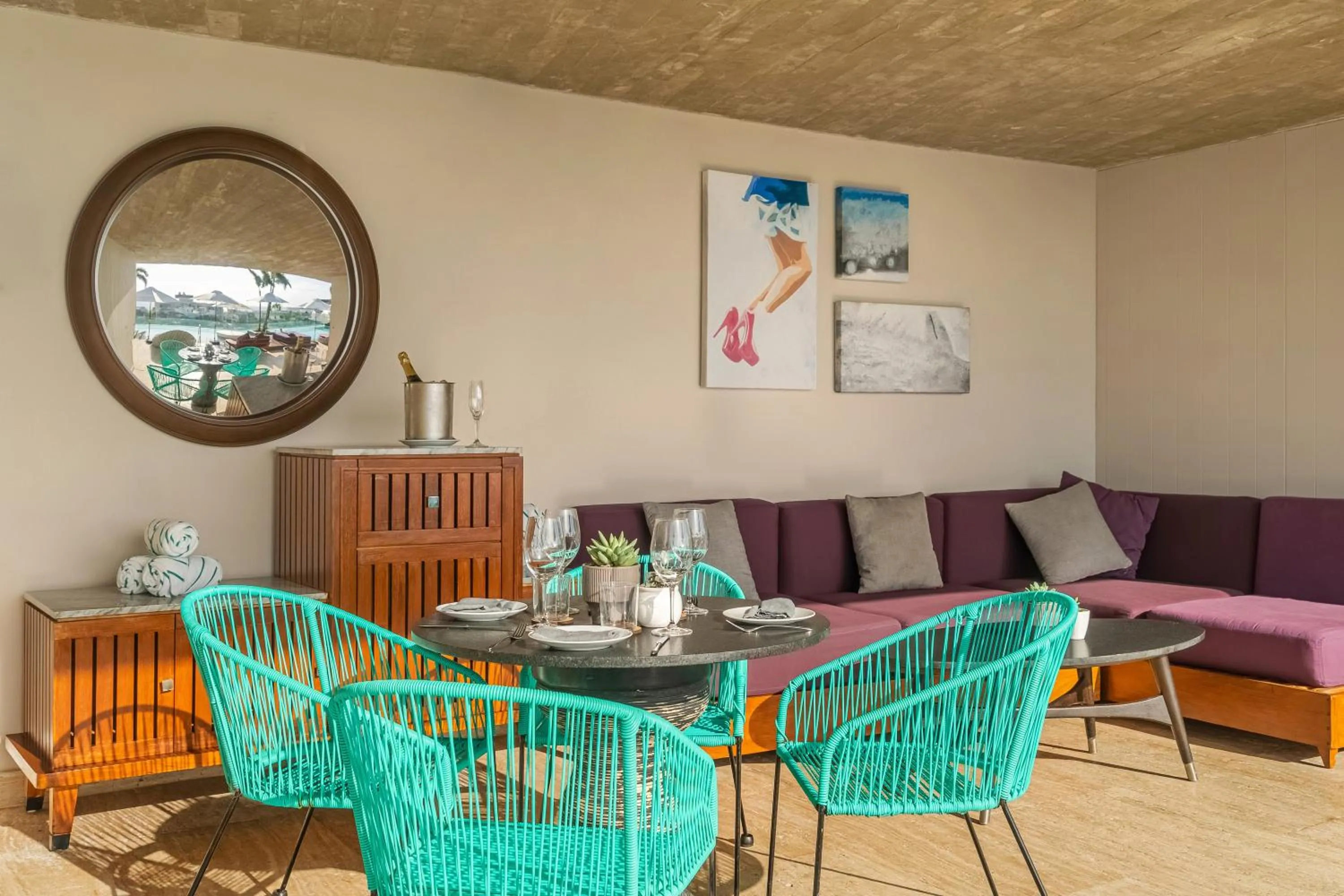 Seating area in Thompson Playa Del Carmen Main House, by Hyatt