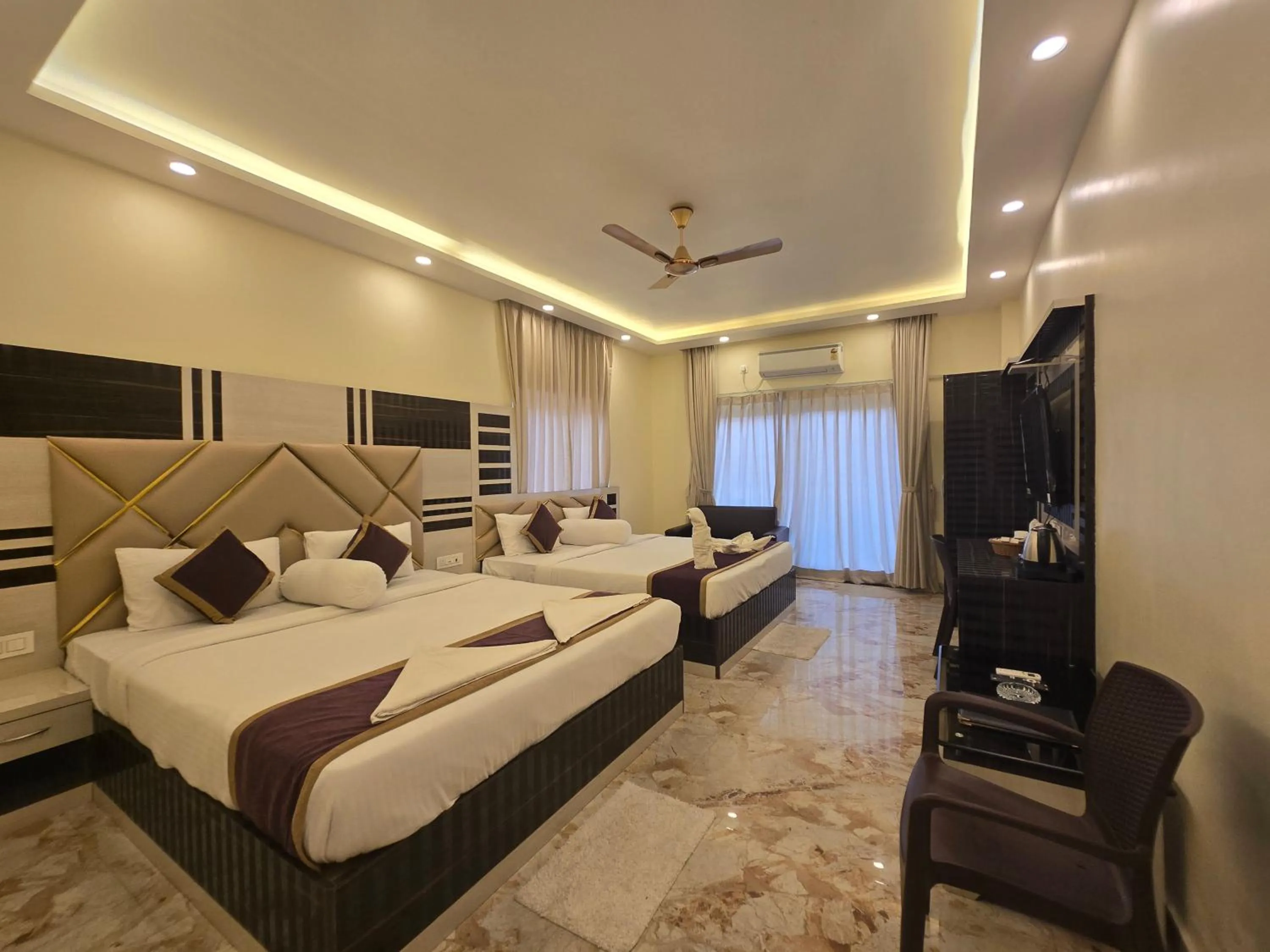 Bed in Elegant Beach Resort