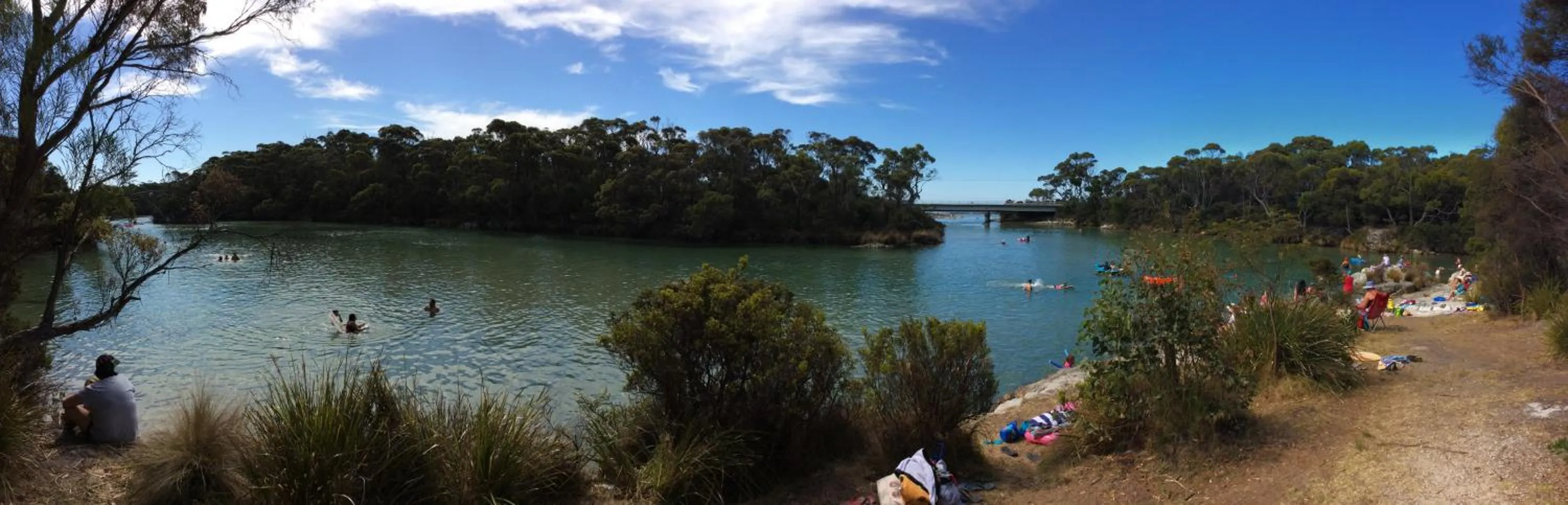 Fishing in Crayfish Creek Van & Cabin Park