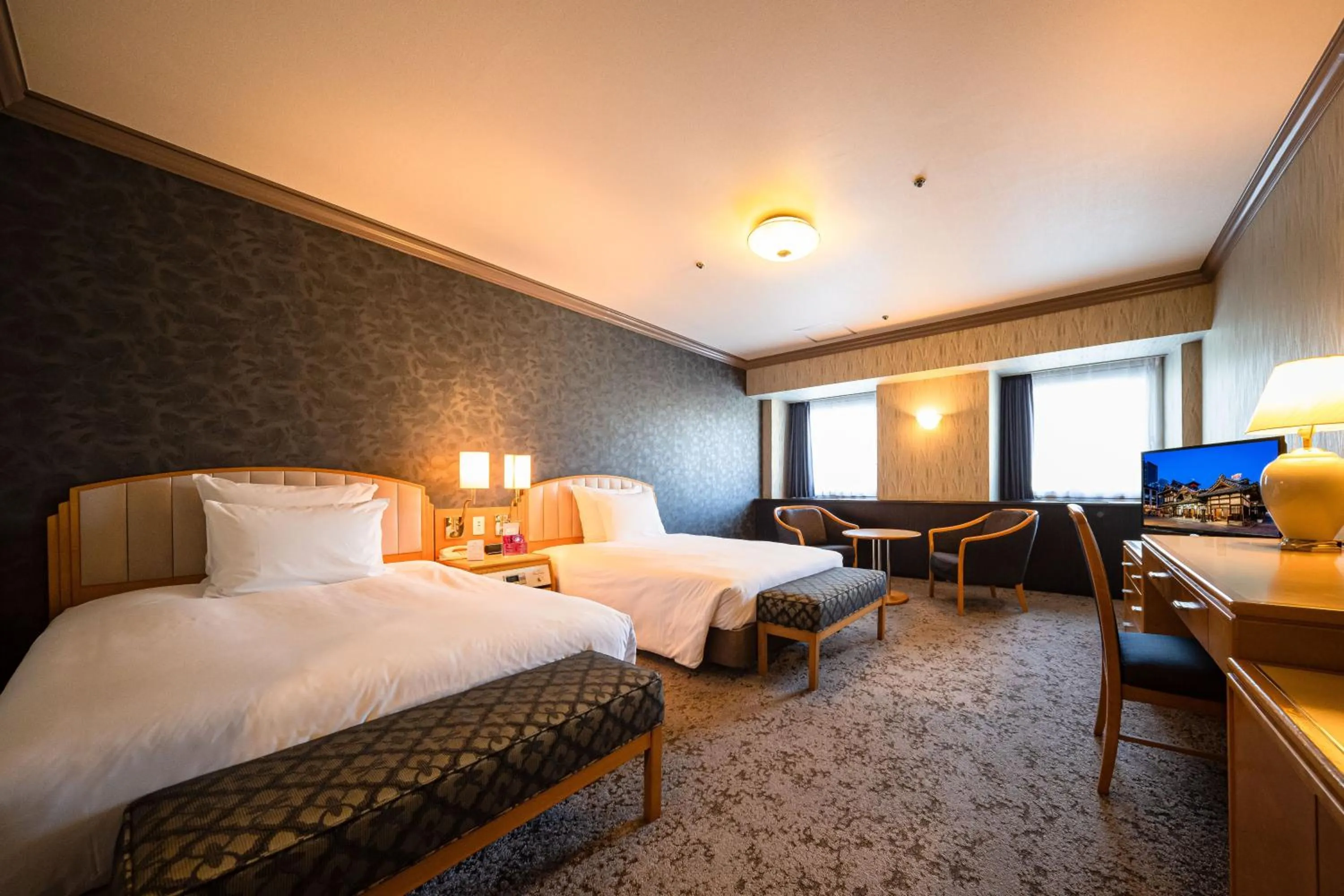 Photo of the whole room, Bed in ANA Crowne Plaza Matsuyama by IHG