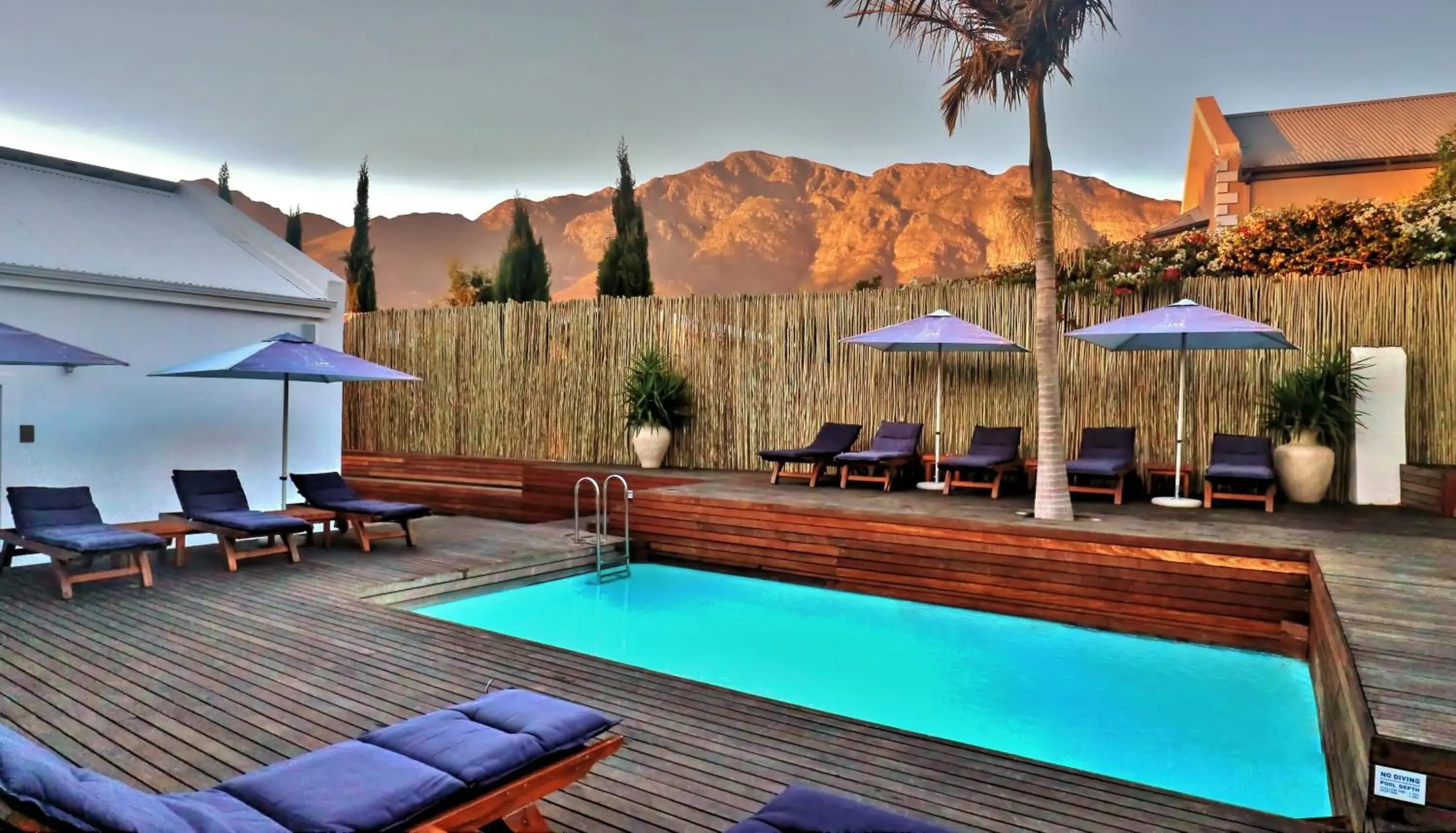 Pool view in theLAB Franschhoek Pool view in theLAB Franschhoek