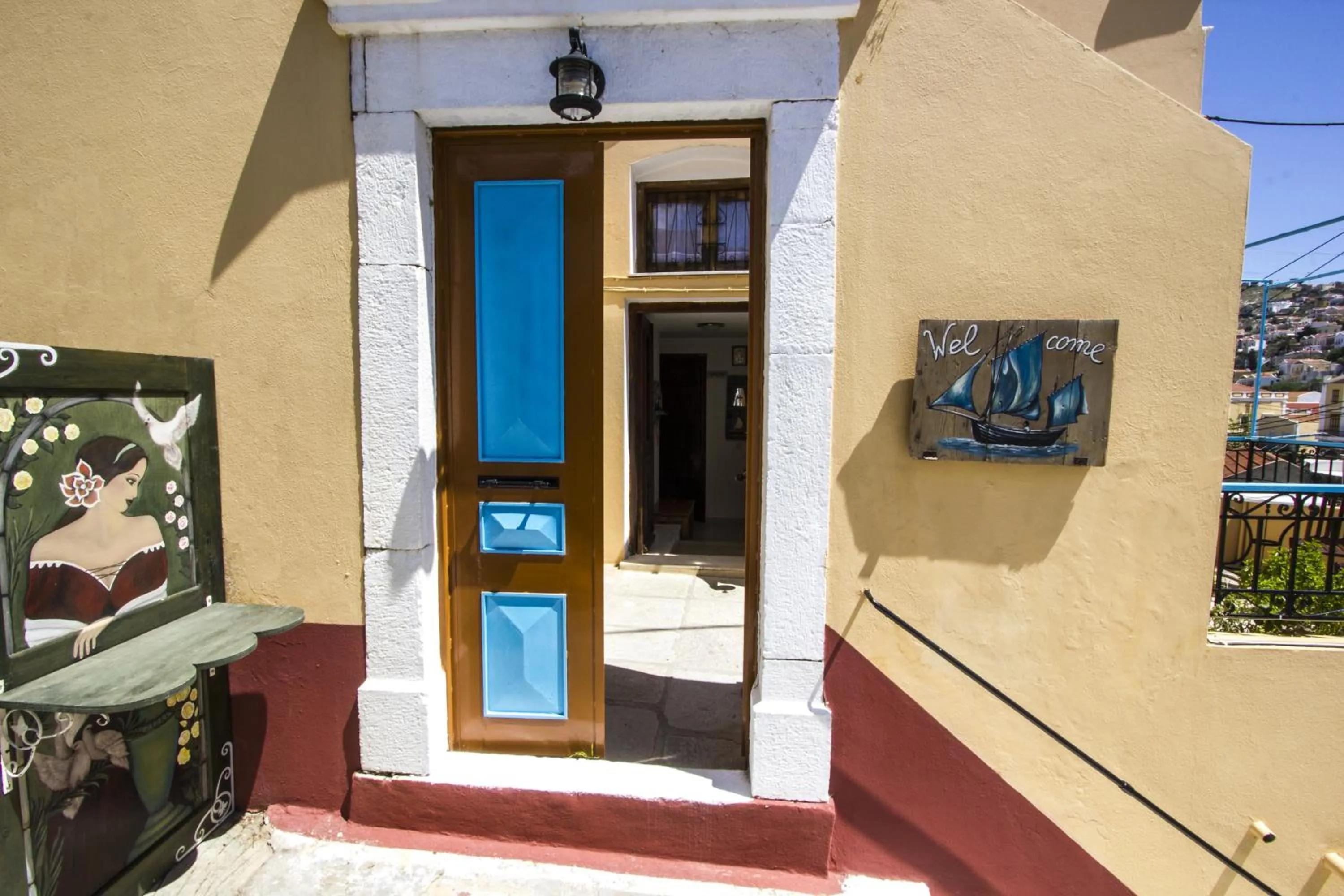 Facade/entrance in Symi Center Hotel
