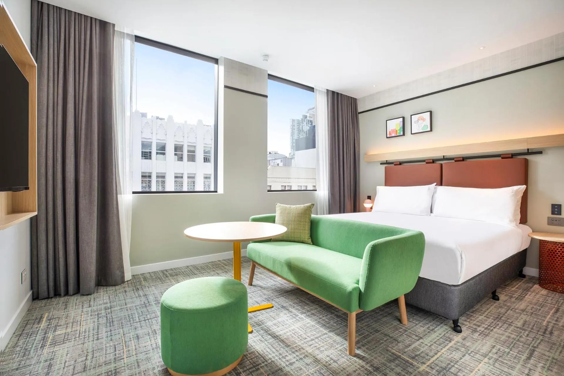 Seating area, Bed in Holiday Inn Melbourne Bourke Street Mall by IHG