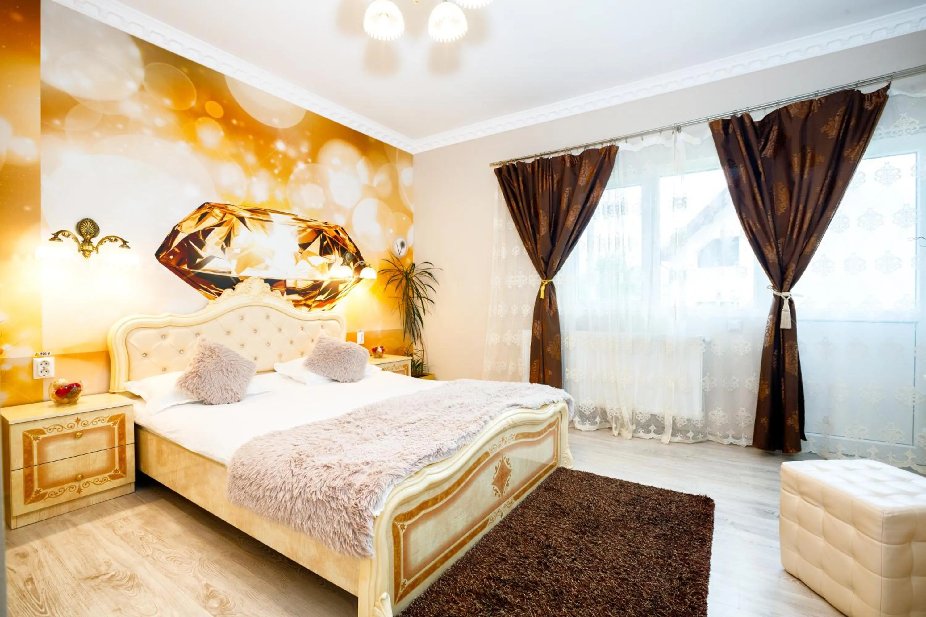 Bed in Pensiunea Avy