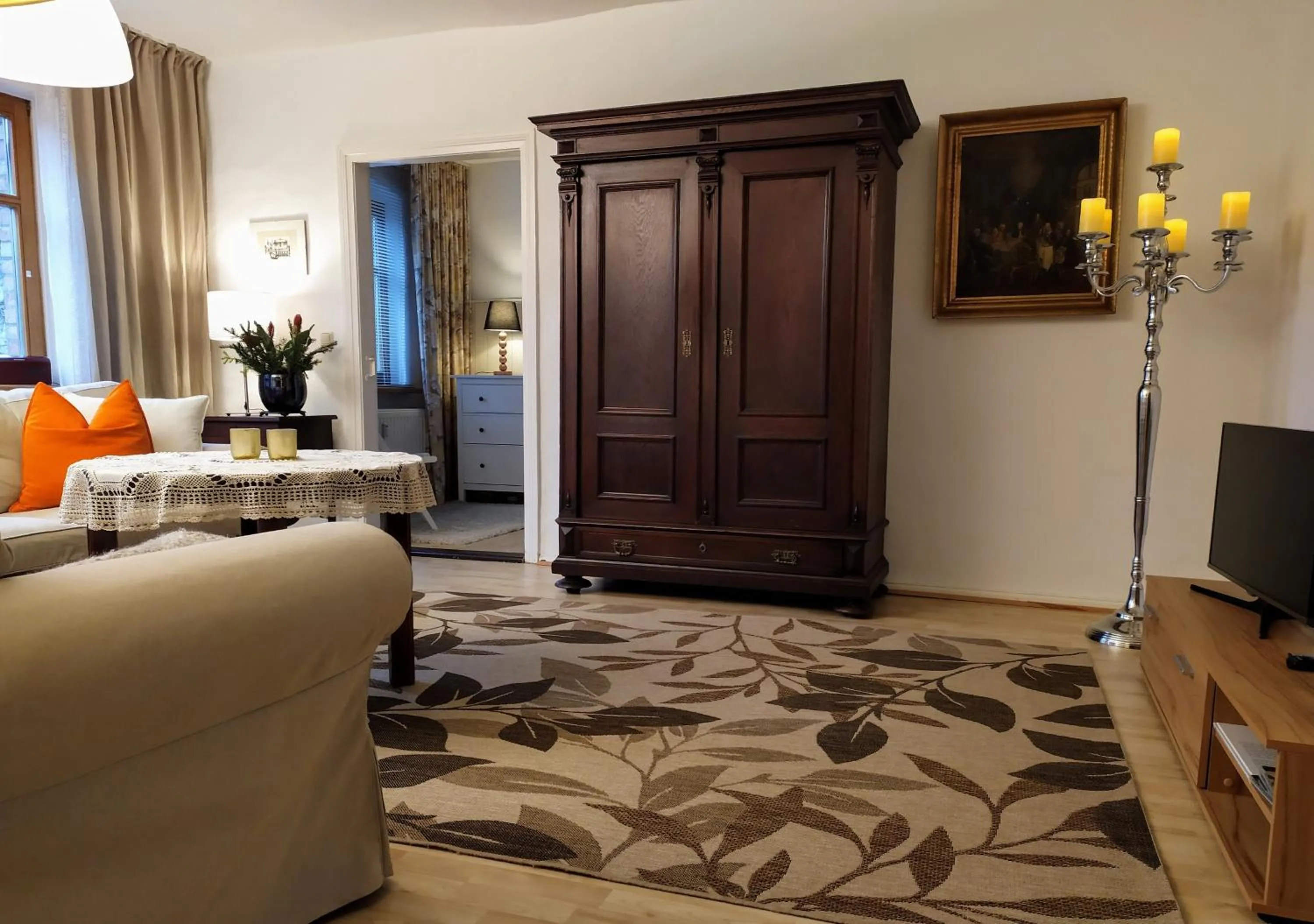 Living room in SchlossparkFerienwohnungen Rheinsberg mit Garten