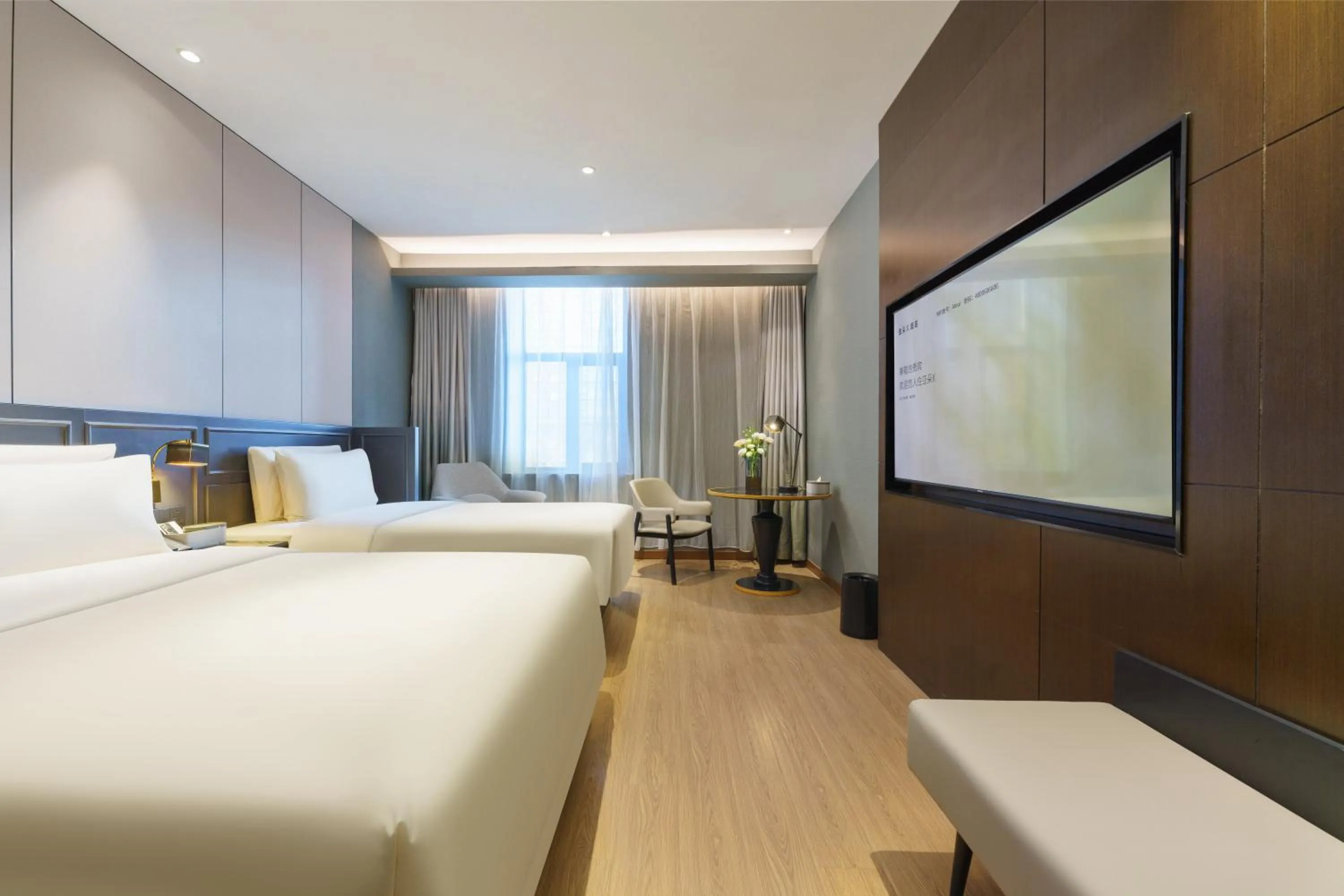 Bed in Atour X Hotel Dalian Development Zone Ansheng Plaza