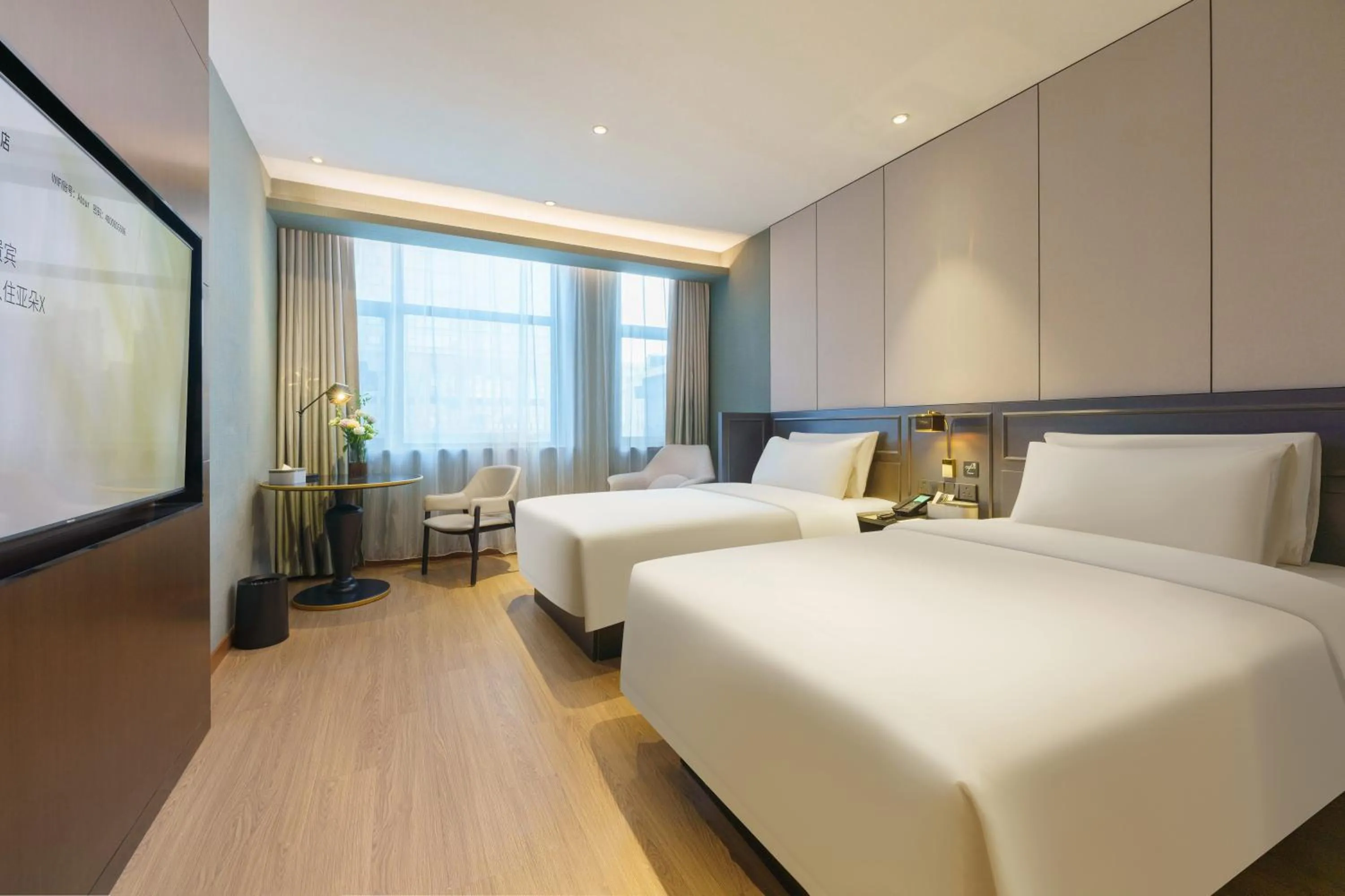 Bed in Atour X Hotel Dalian Development Zone Ansheng Plaza