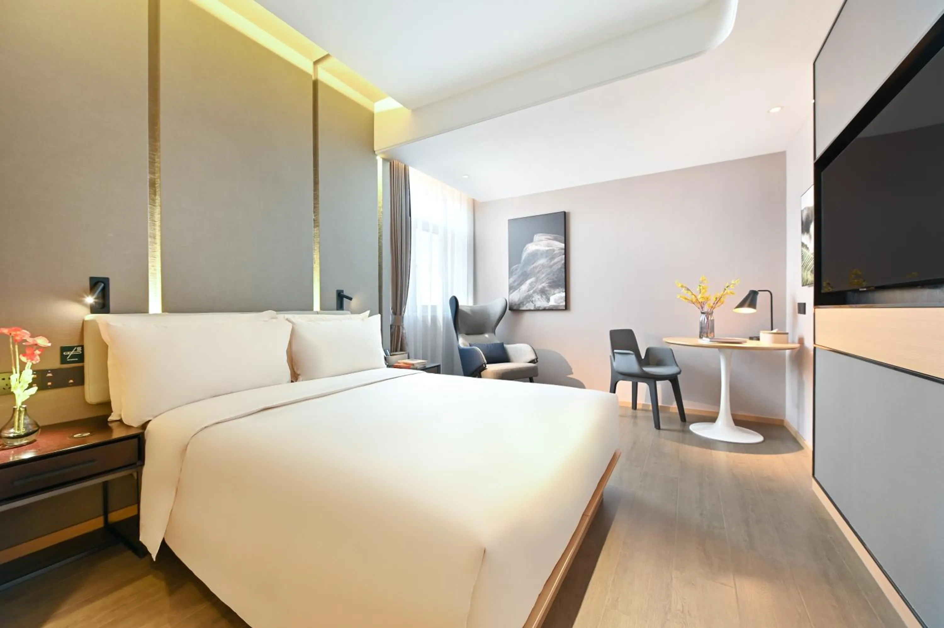 Bed in Atour Hotel Tianjin Wuqing Railway Station Florentia Village