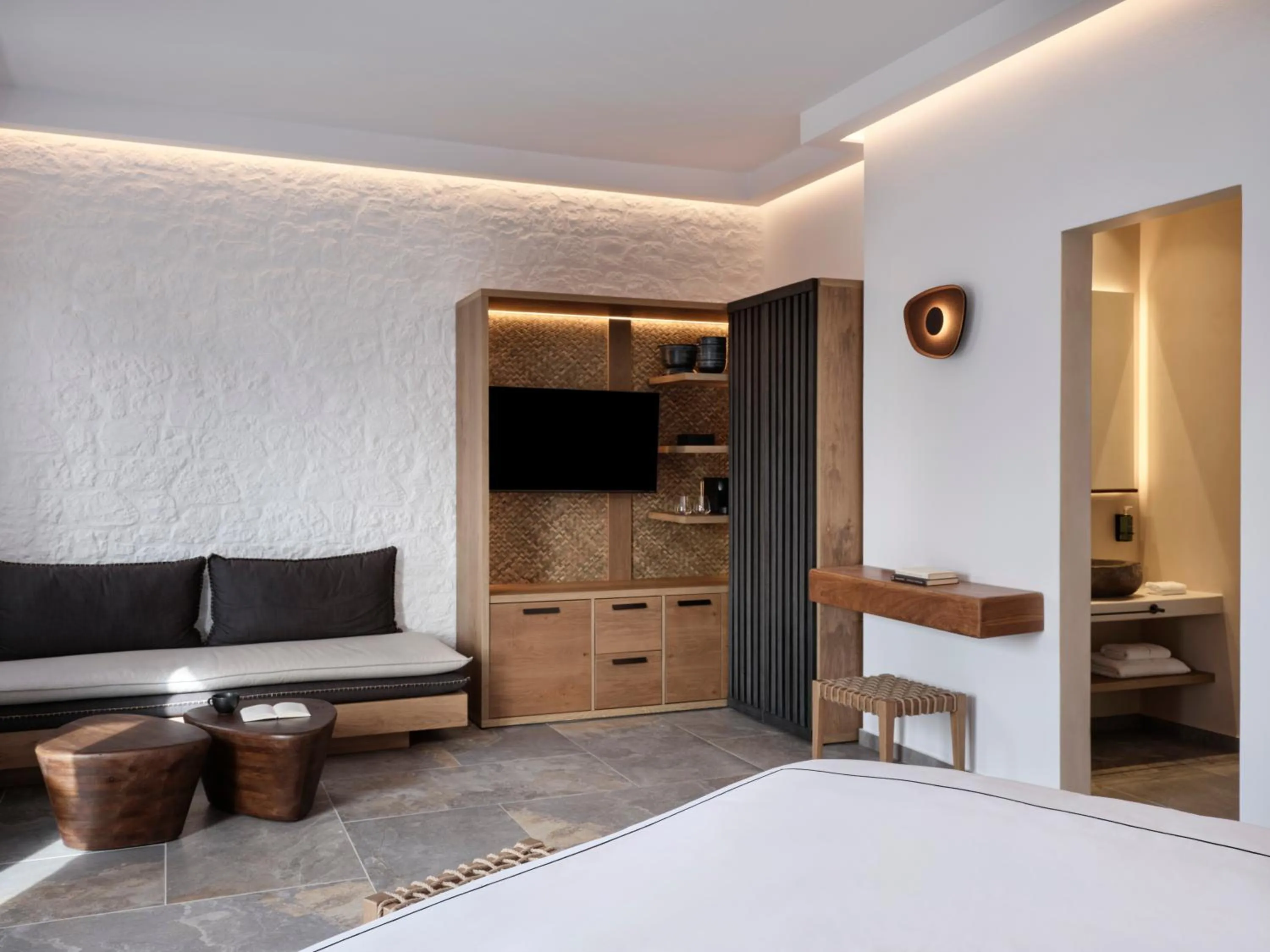 TV and multimedia, Bed in Kalea Mykonos