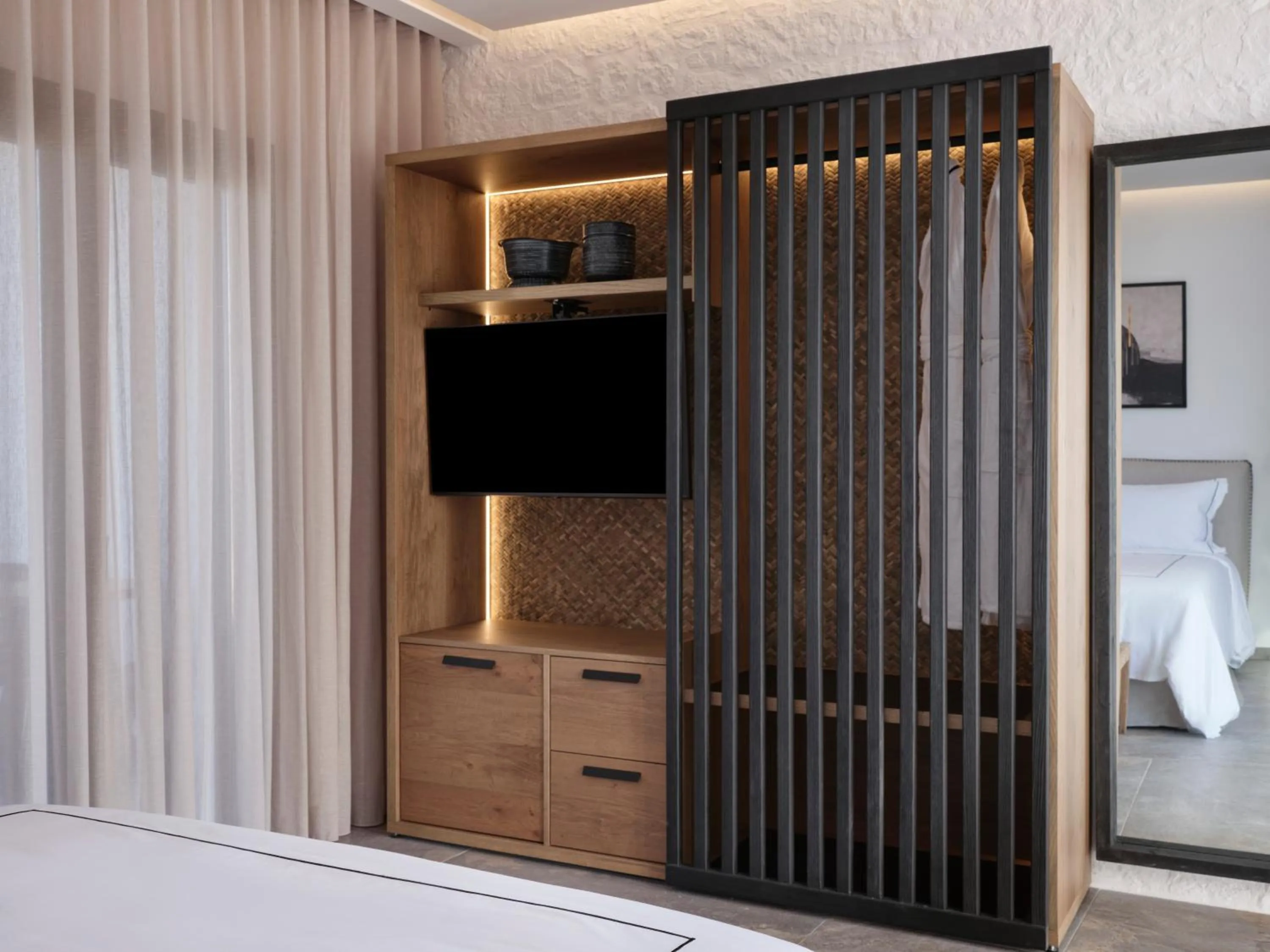 TV and multimedia, Bed in Kalea Mykonos