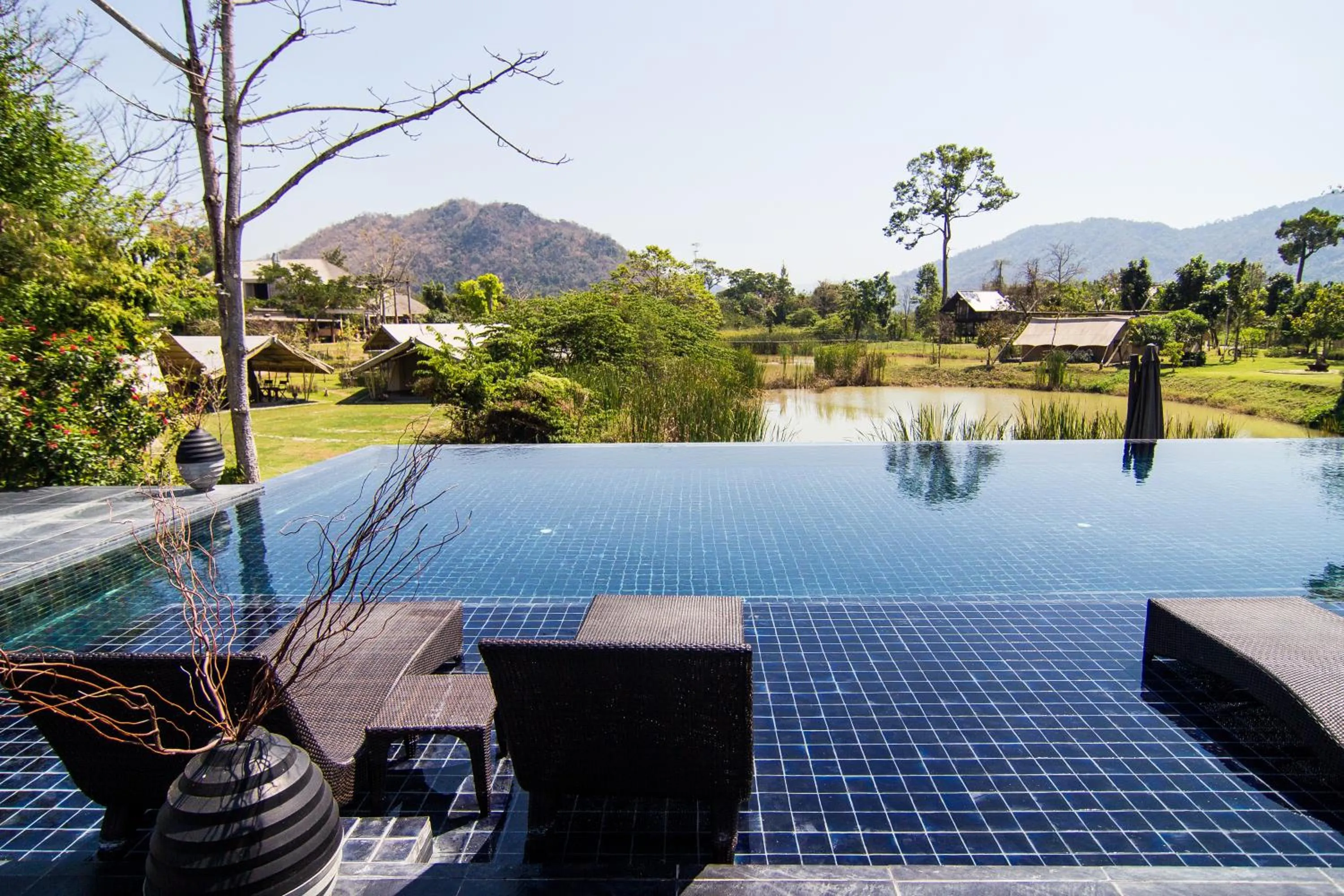 Swimming pool in Lala Mukha Tented Resort Khao Yai