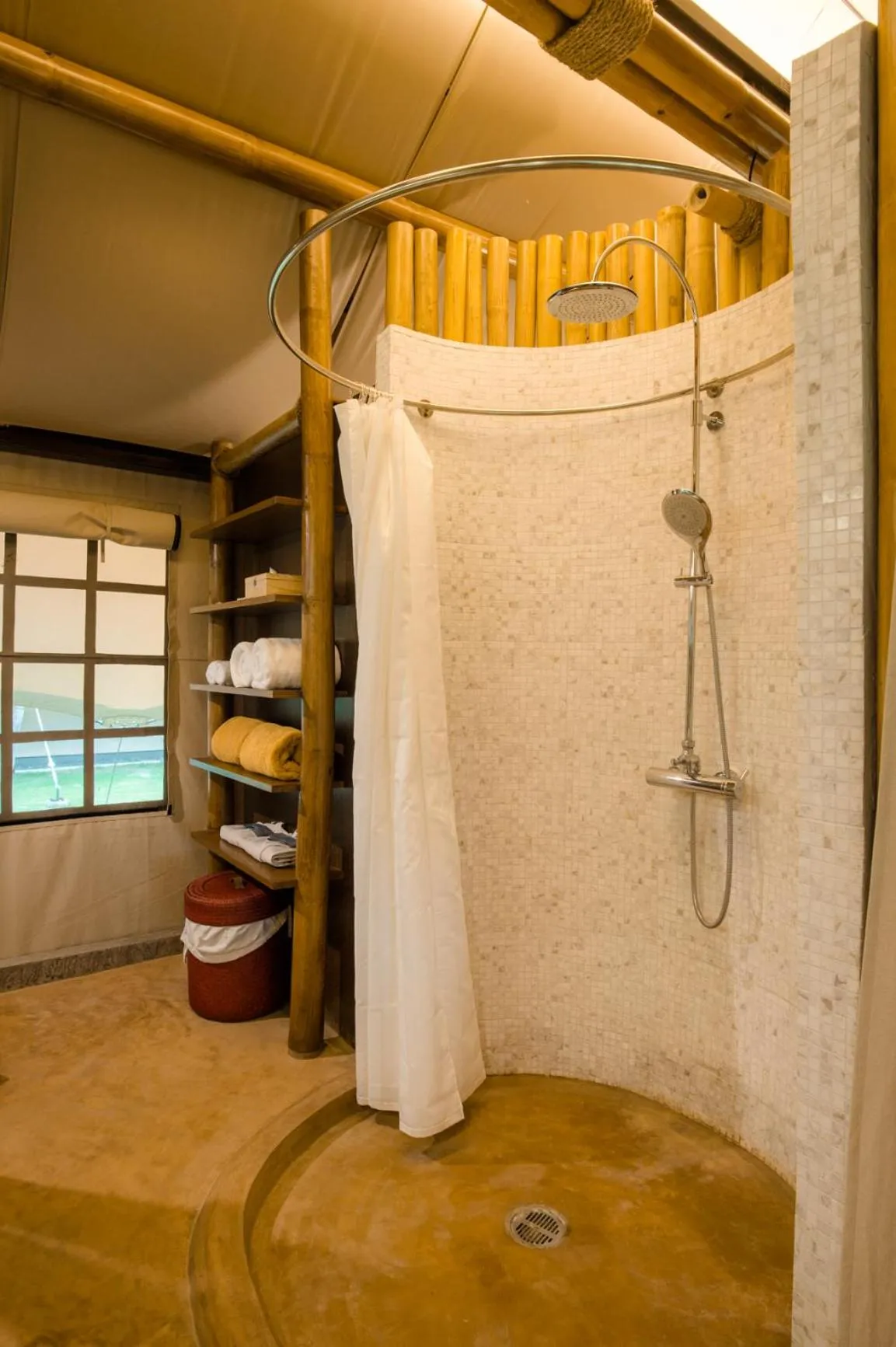 Shower in Lala Mukha Tented Resort Khao Yai