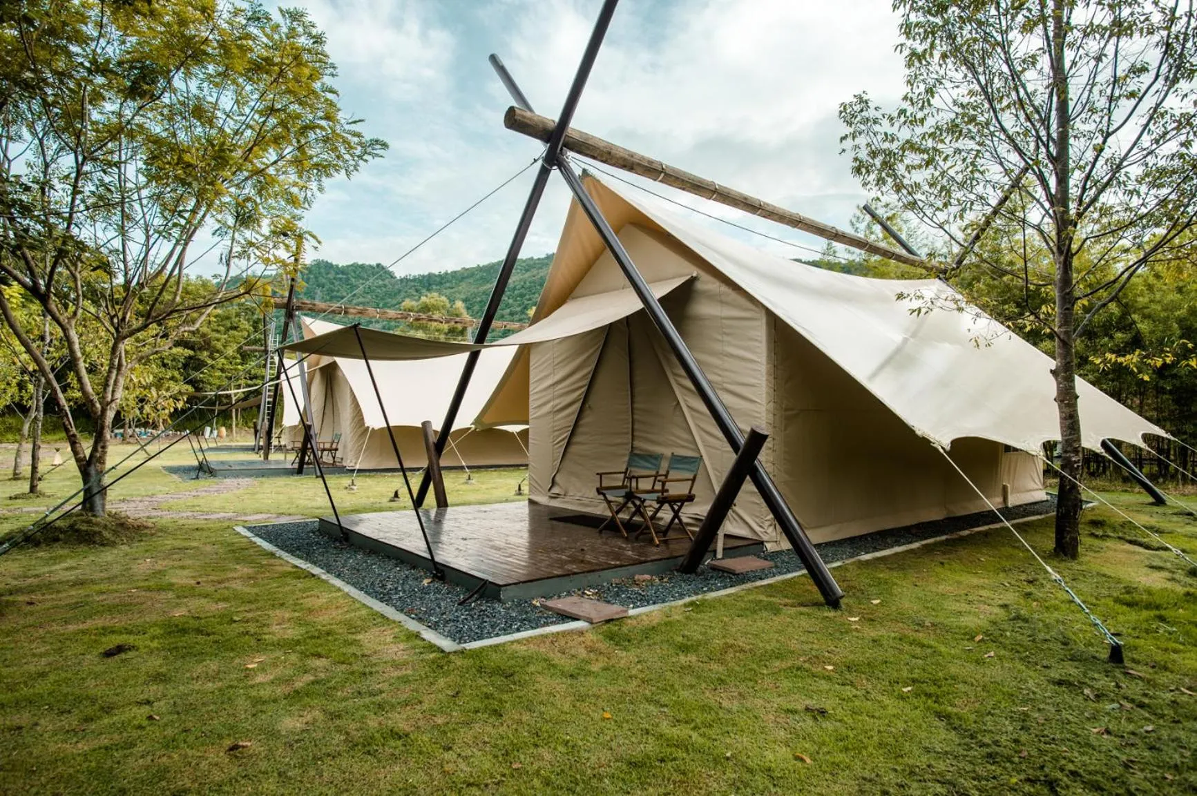 Patio in Lala Mukha Tented Resort Khao Yai
