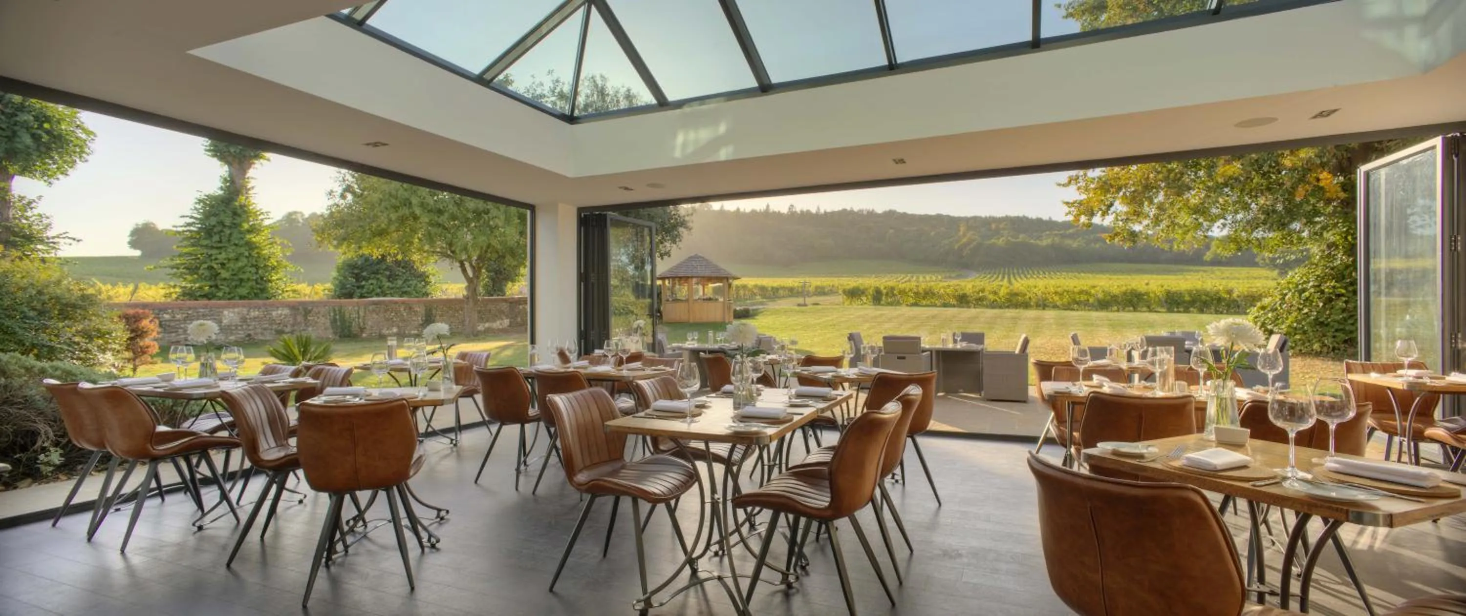 Dining area in Denbies Vineyard Hotel