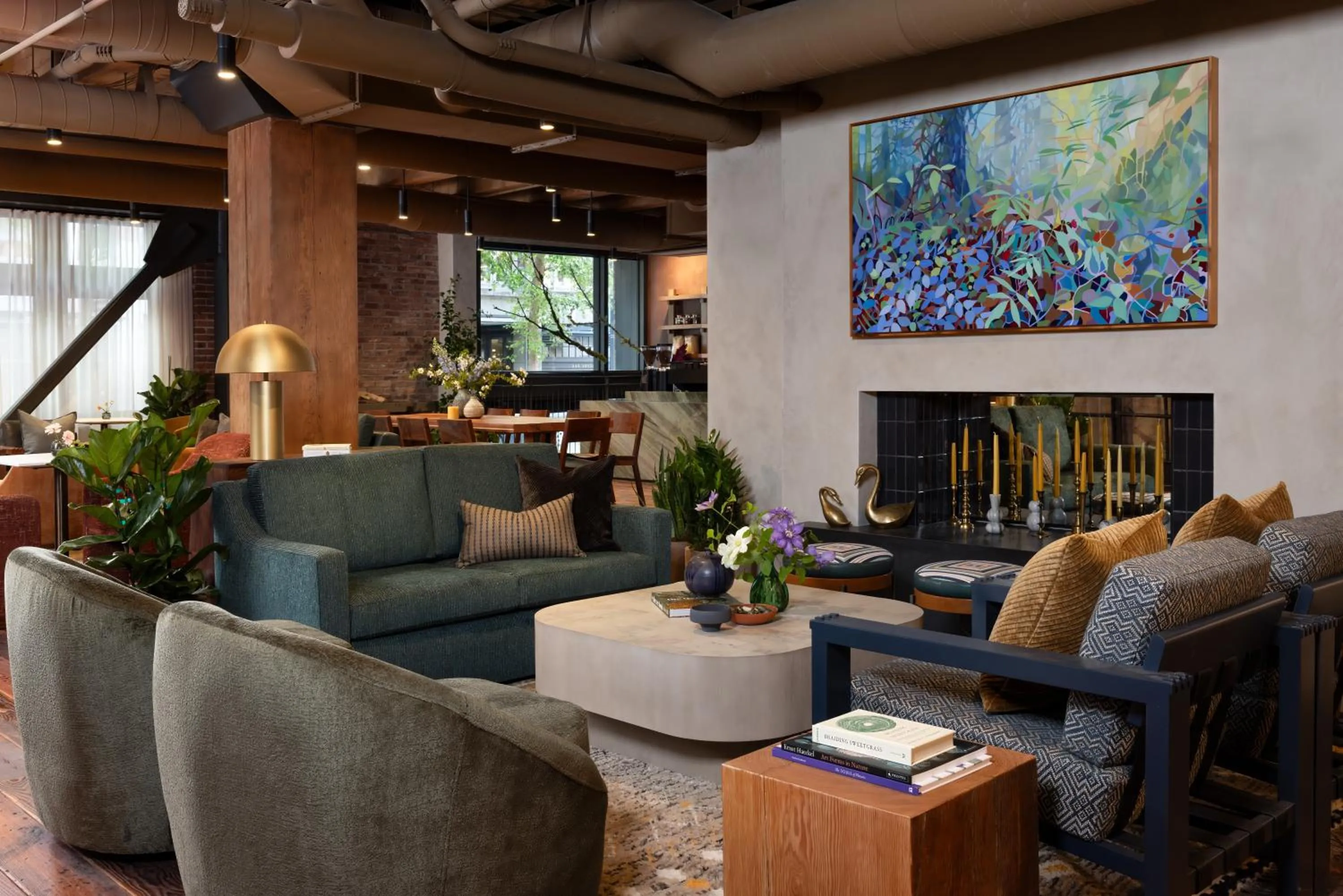 Seating area in Populus Seattle