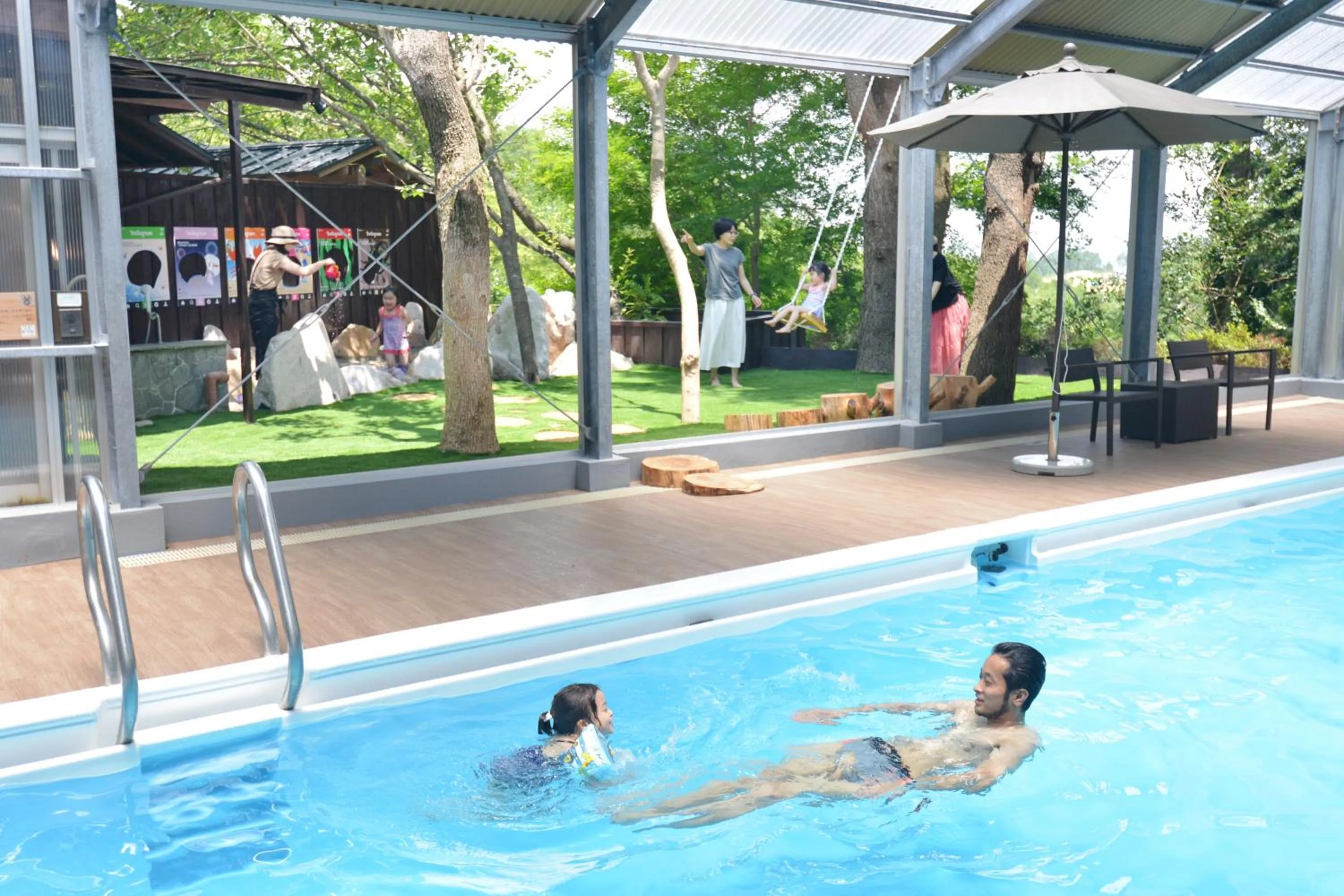 Pool view in Arima Onsen Motoyu Ryuusenkaku