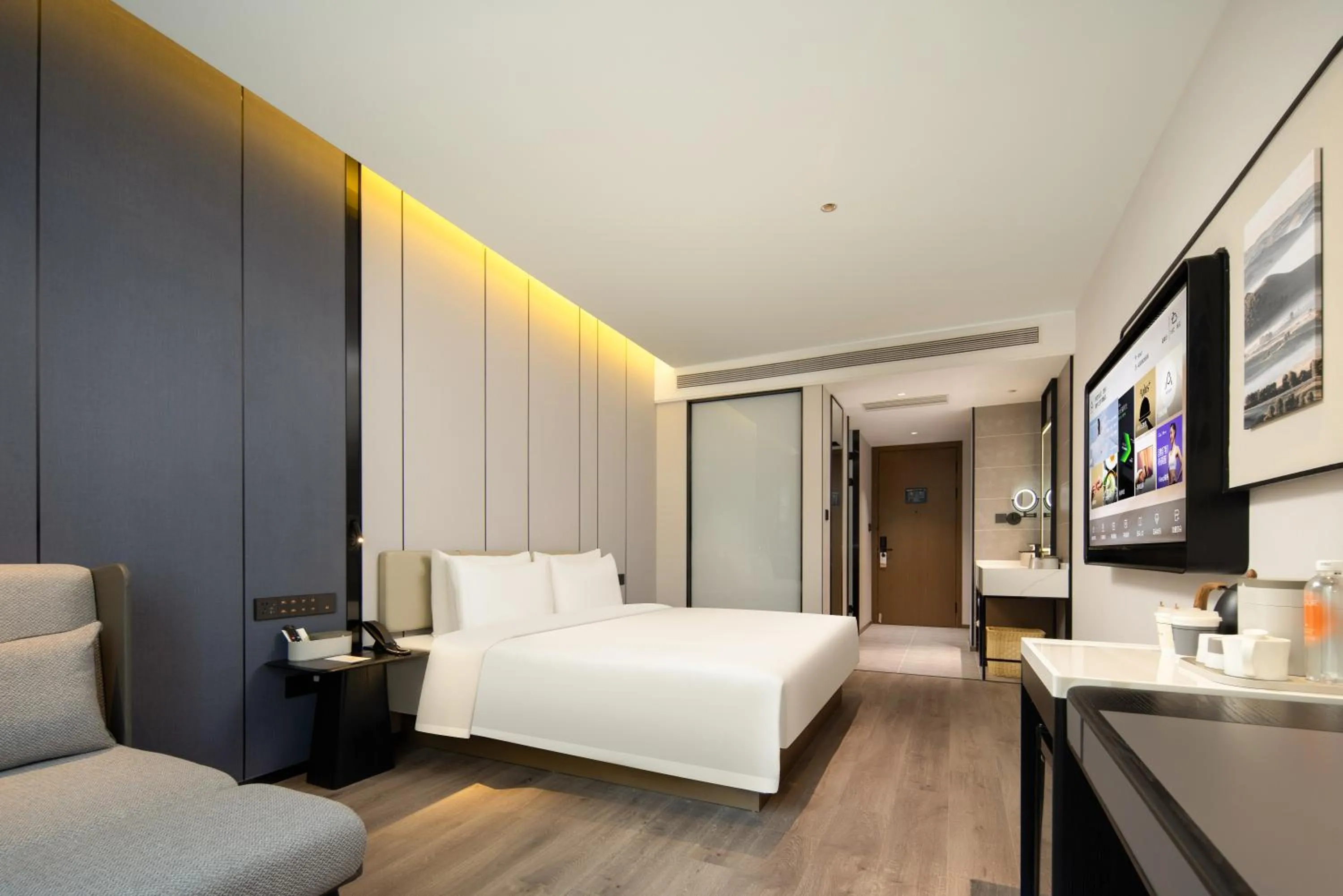 Bed in Atour Hotel Qingdao Chengyang Chunyang Road
