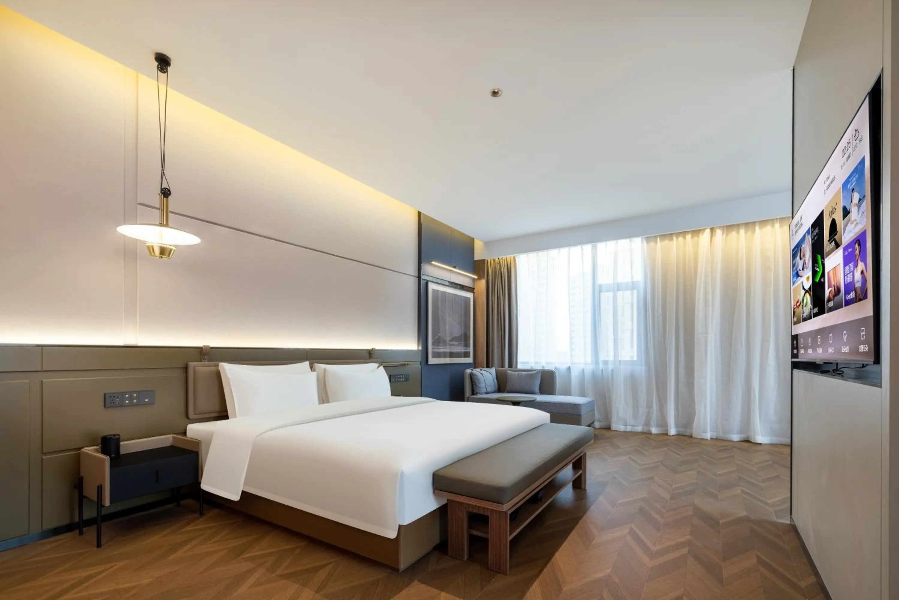 Bed in Atour Hotel Qingdao Chengyang Chunyang Road