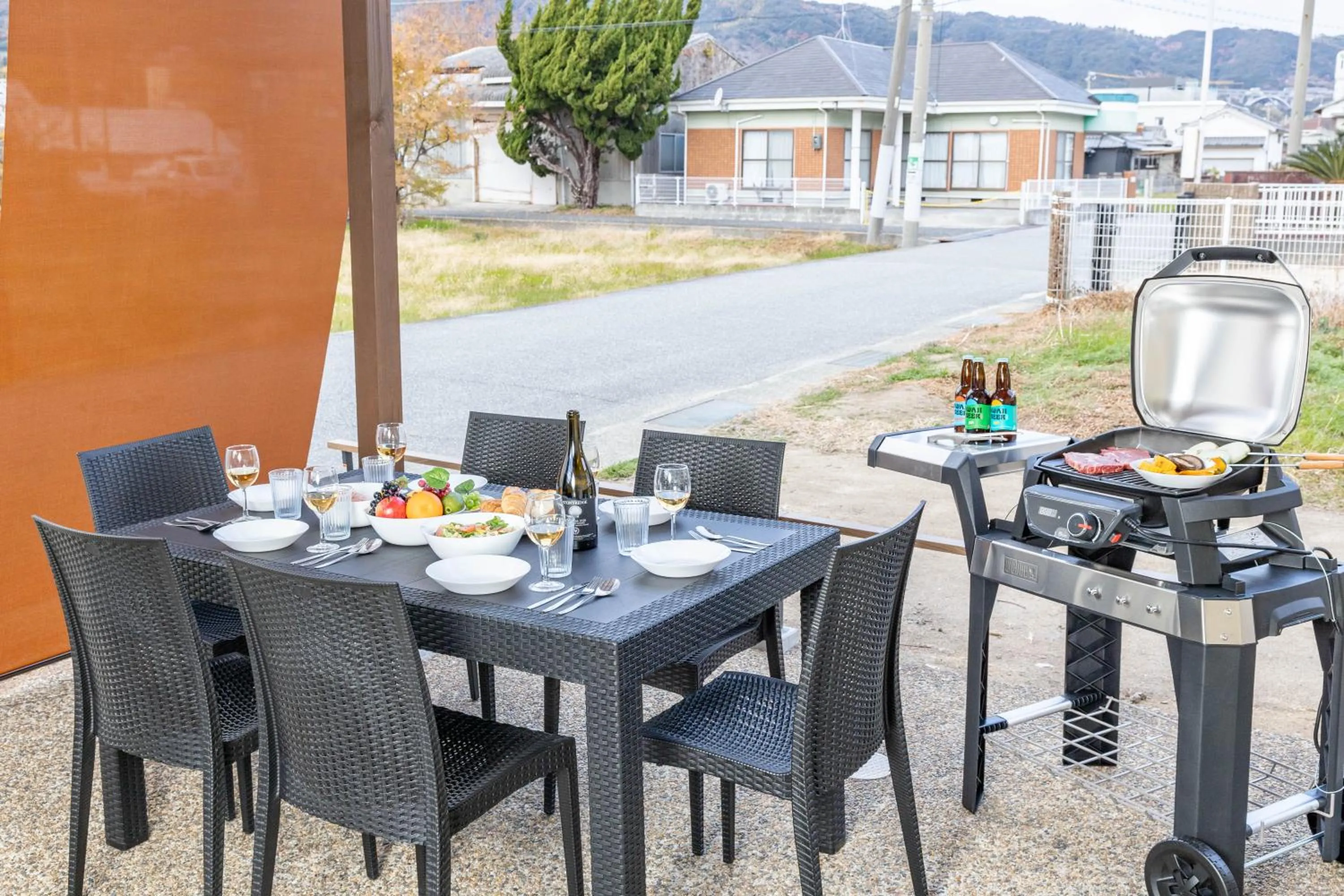 BBQ facilities in Seaside House-THE BLUE-