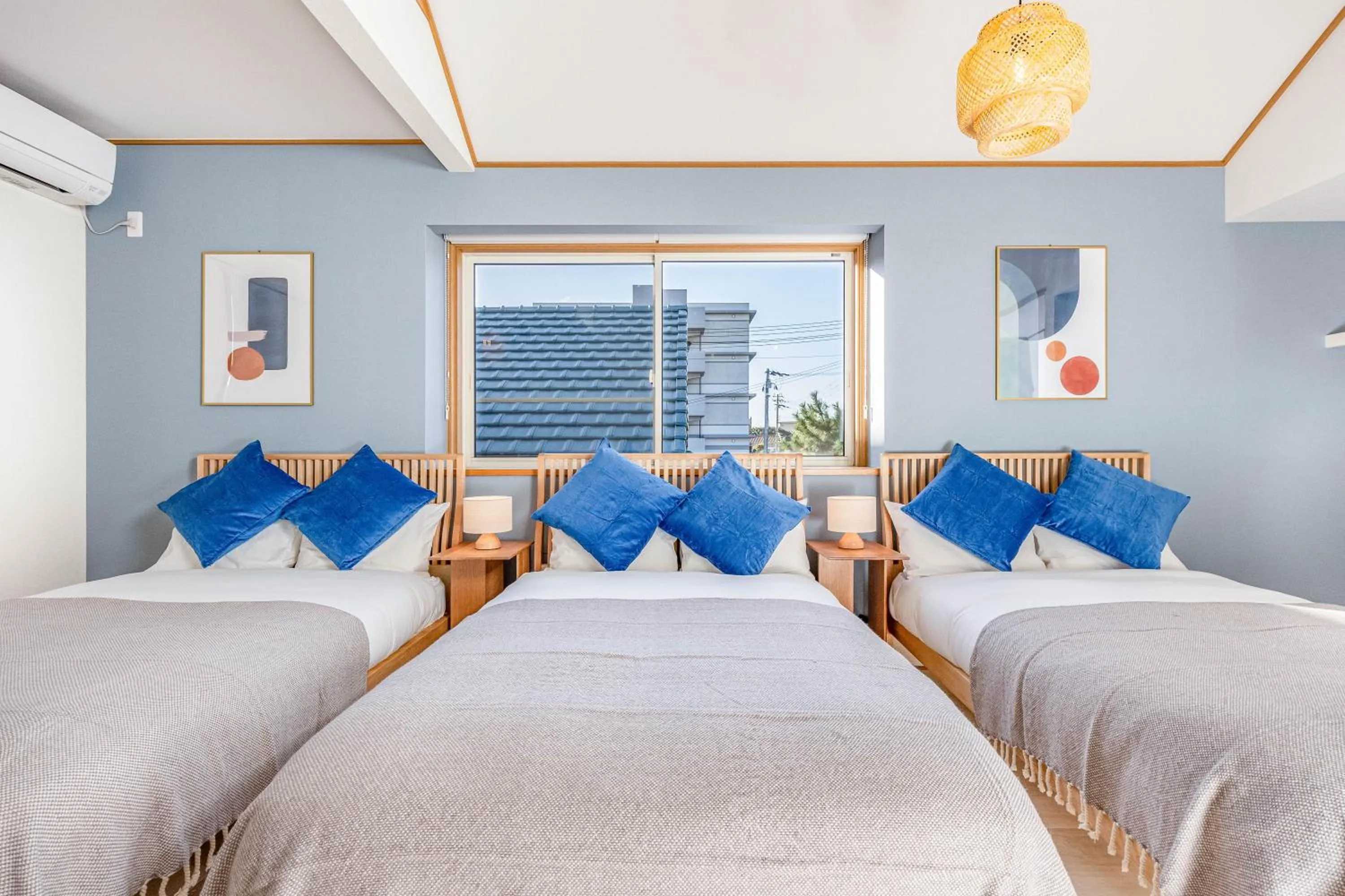 Bedroom, Bed in Seaside House-THE BLUE-