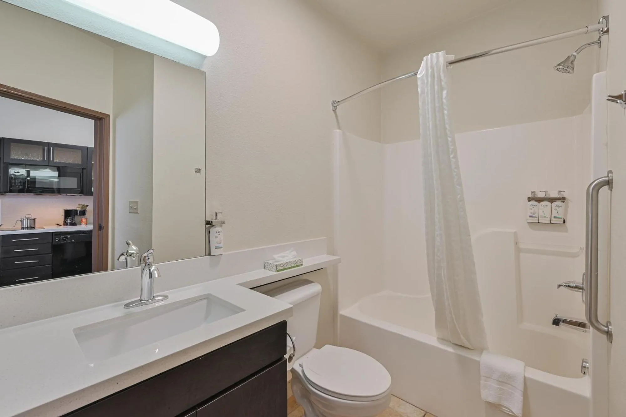 Shower in Affordable Suites of America Tulsa