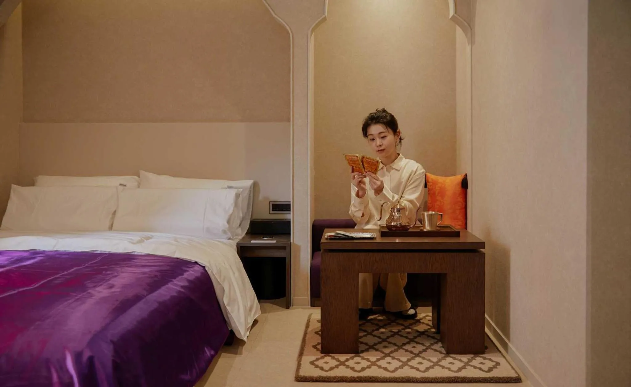 Coffee/tea facilities, Bed in Stay Passport Morocco Spa Incheon Songdo