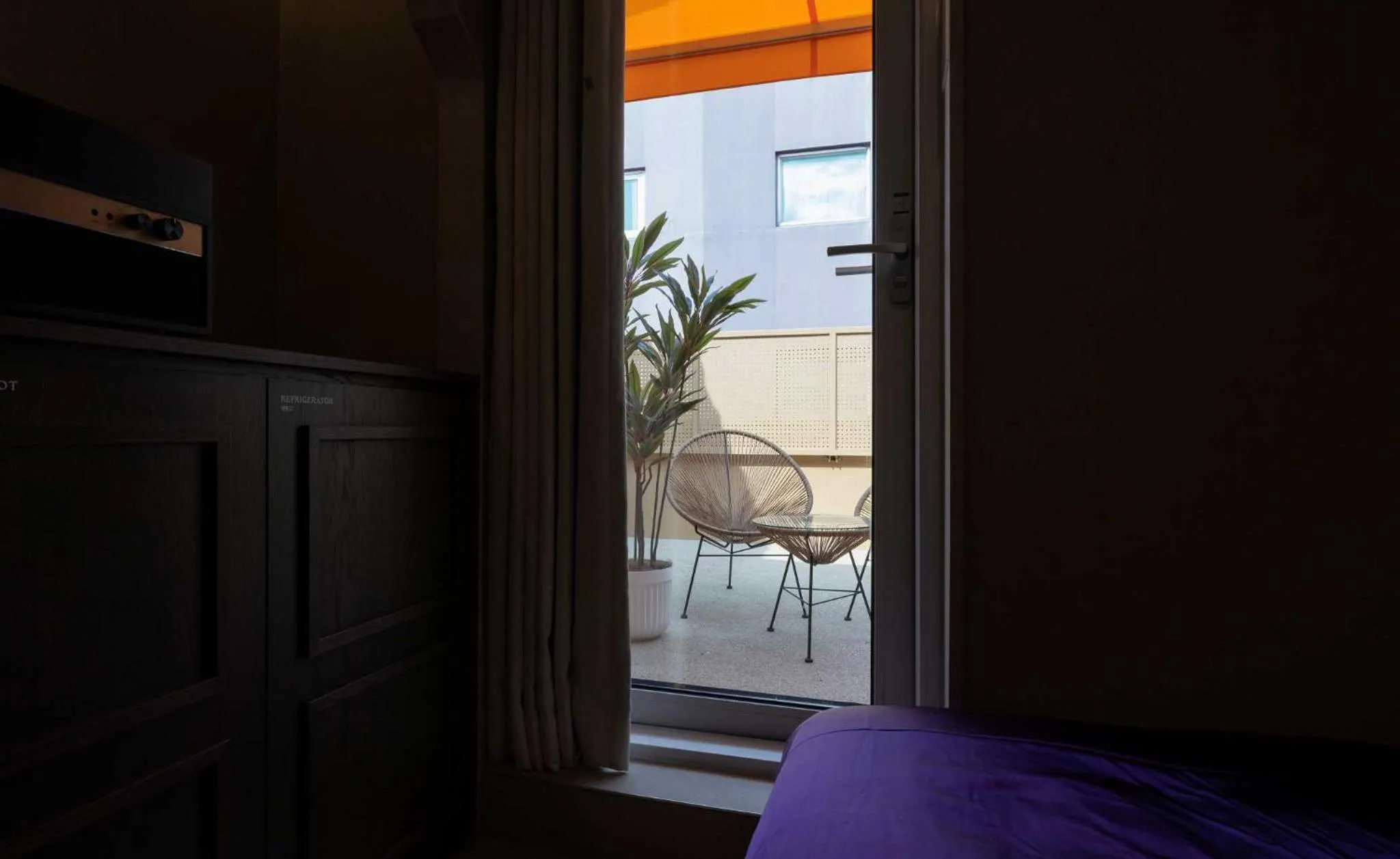 Balcony/Terrace, Bed in Stay Passport Morocco Spa Incheon Songdo