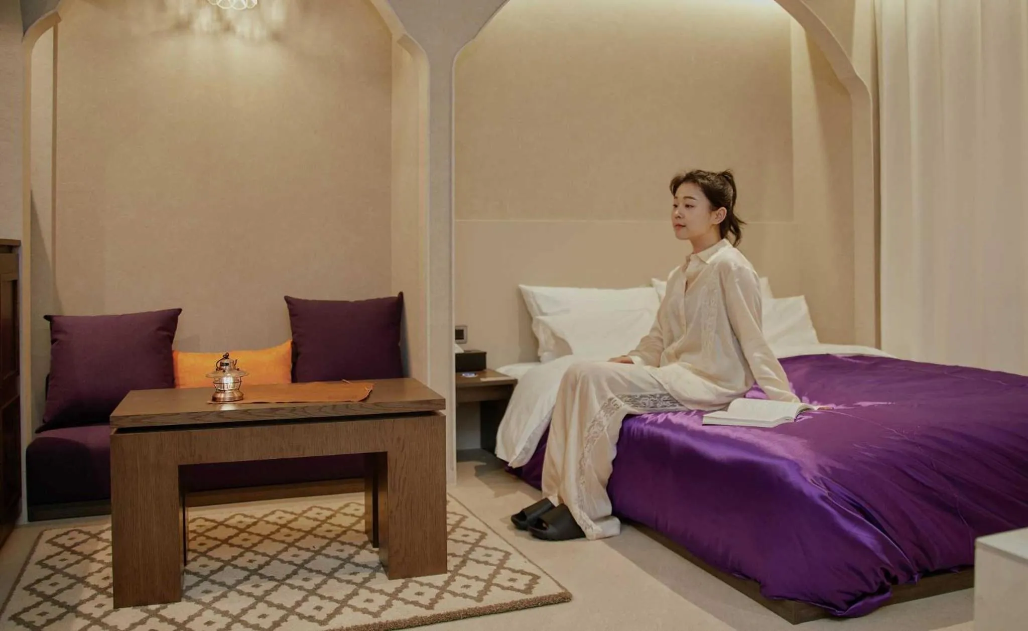 Bedroom, Bed in Stay Passport Morocco Spa Incheon Songdo