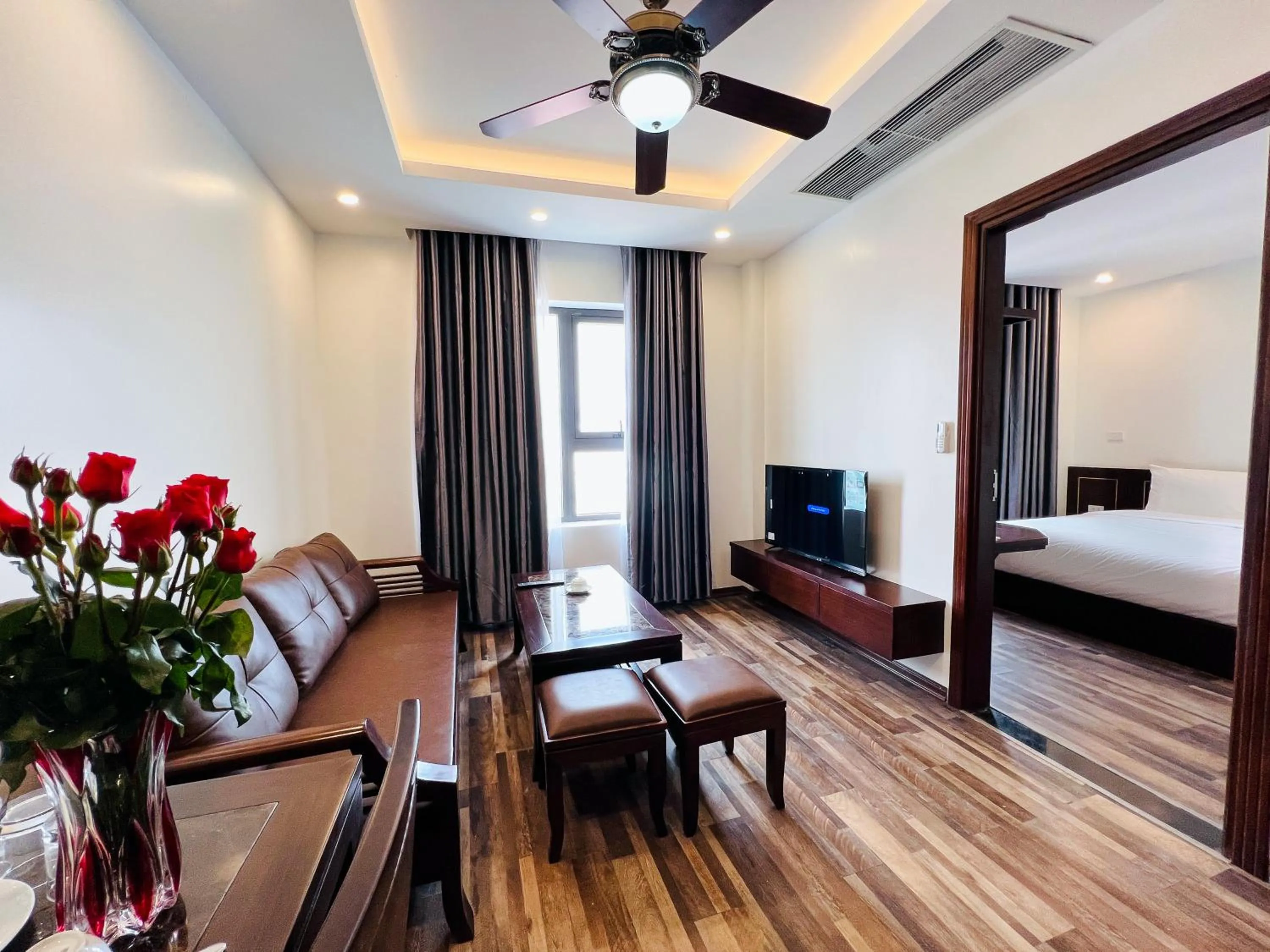 Living room, Bed in Hanoi Apartment