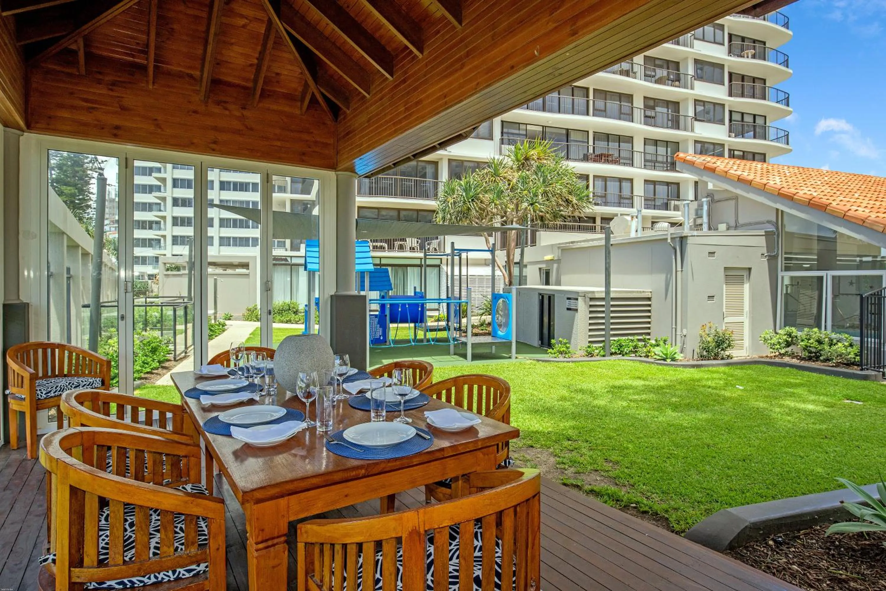 Patio in Surfers Aquarius on the Beach