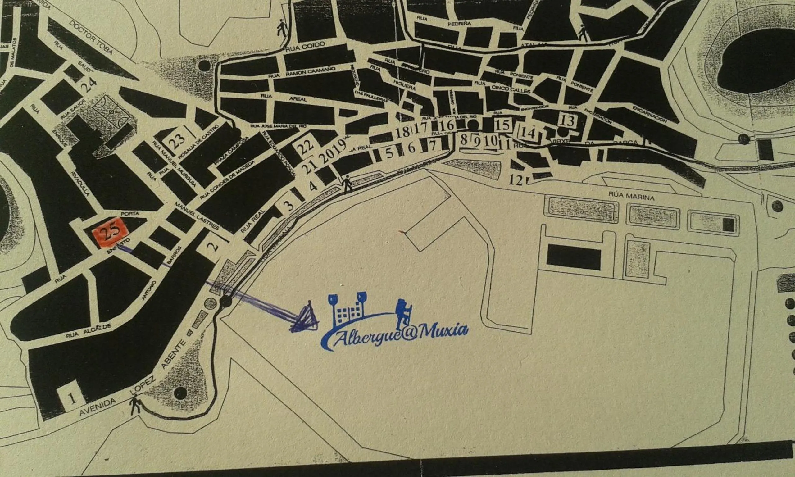 Floor plan in Albergue @ Muxia