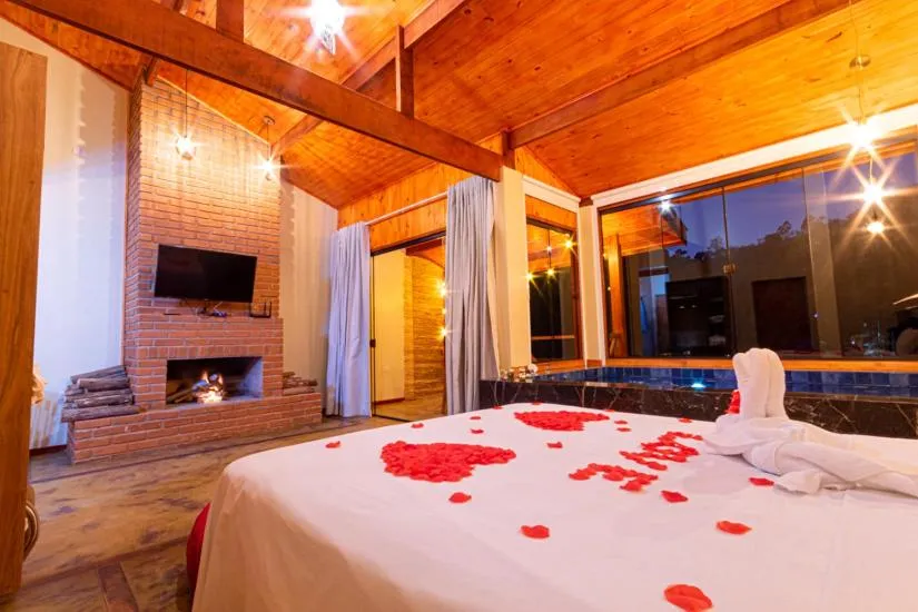 Bed in Pousada Chale Luiz