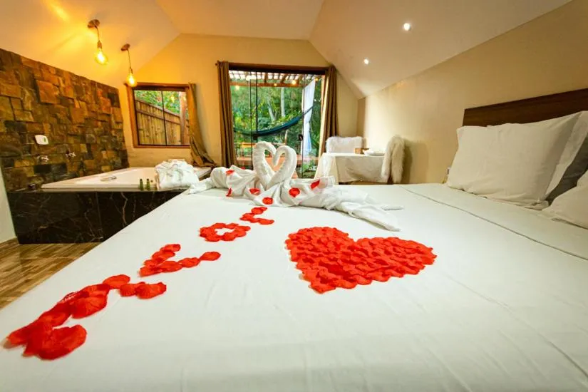 Bed in Pousada Chale Luiz