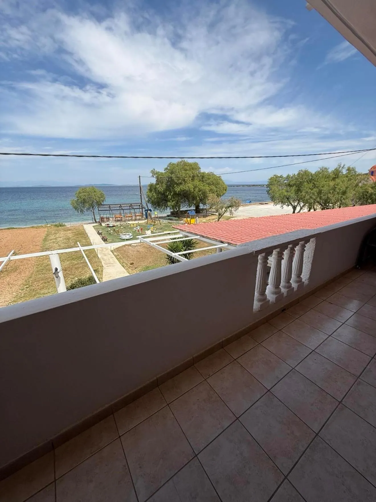 Balcony/Terrace in Aigeiros Apartments & restaurant
