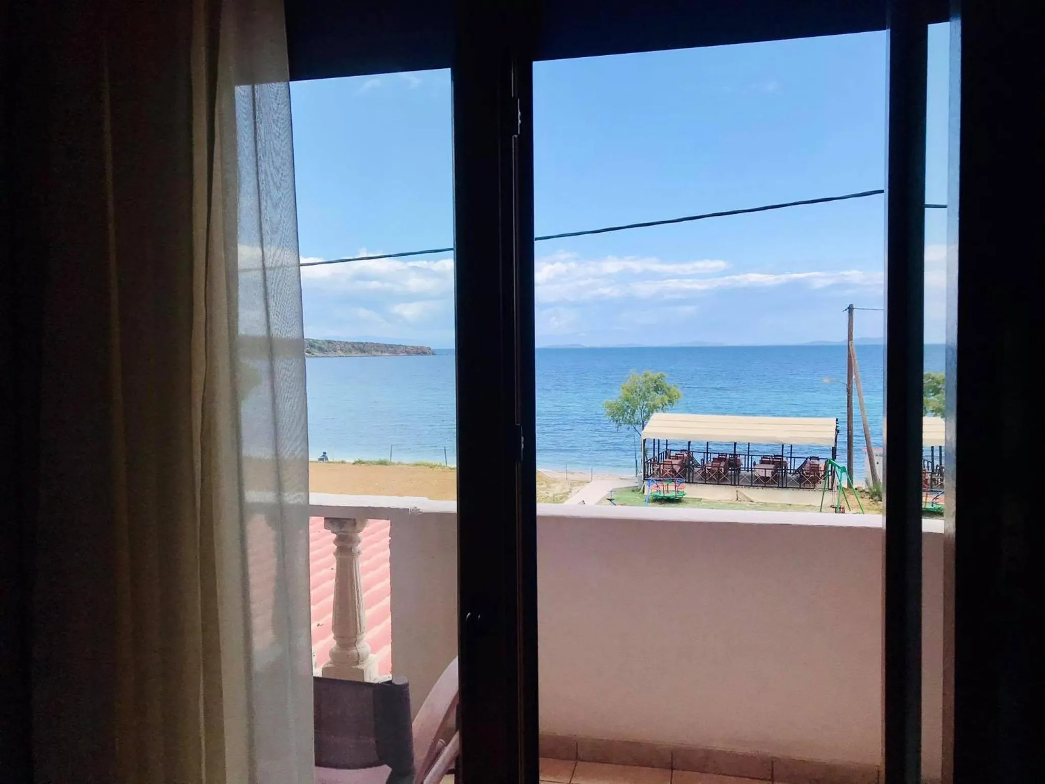 Balcony/Terrace in Aigeiros Apartments & restaurant