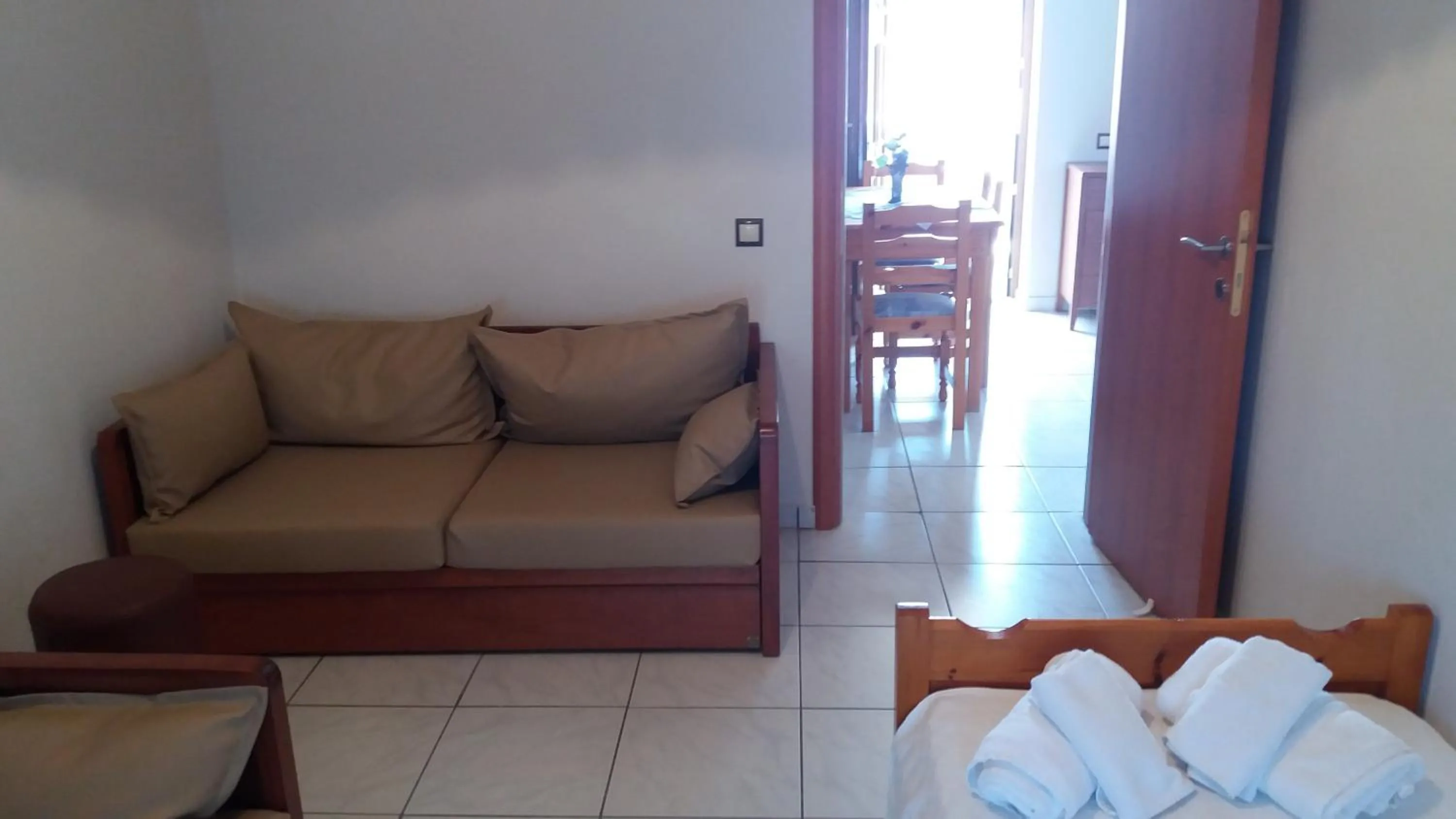 Bed in Aigeiros Apartments & restaurant