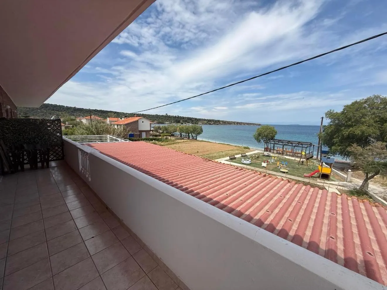 Balcony/Terrace in Aigeiros Apartments & restaurant