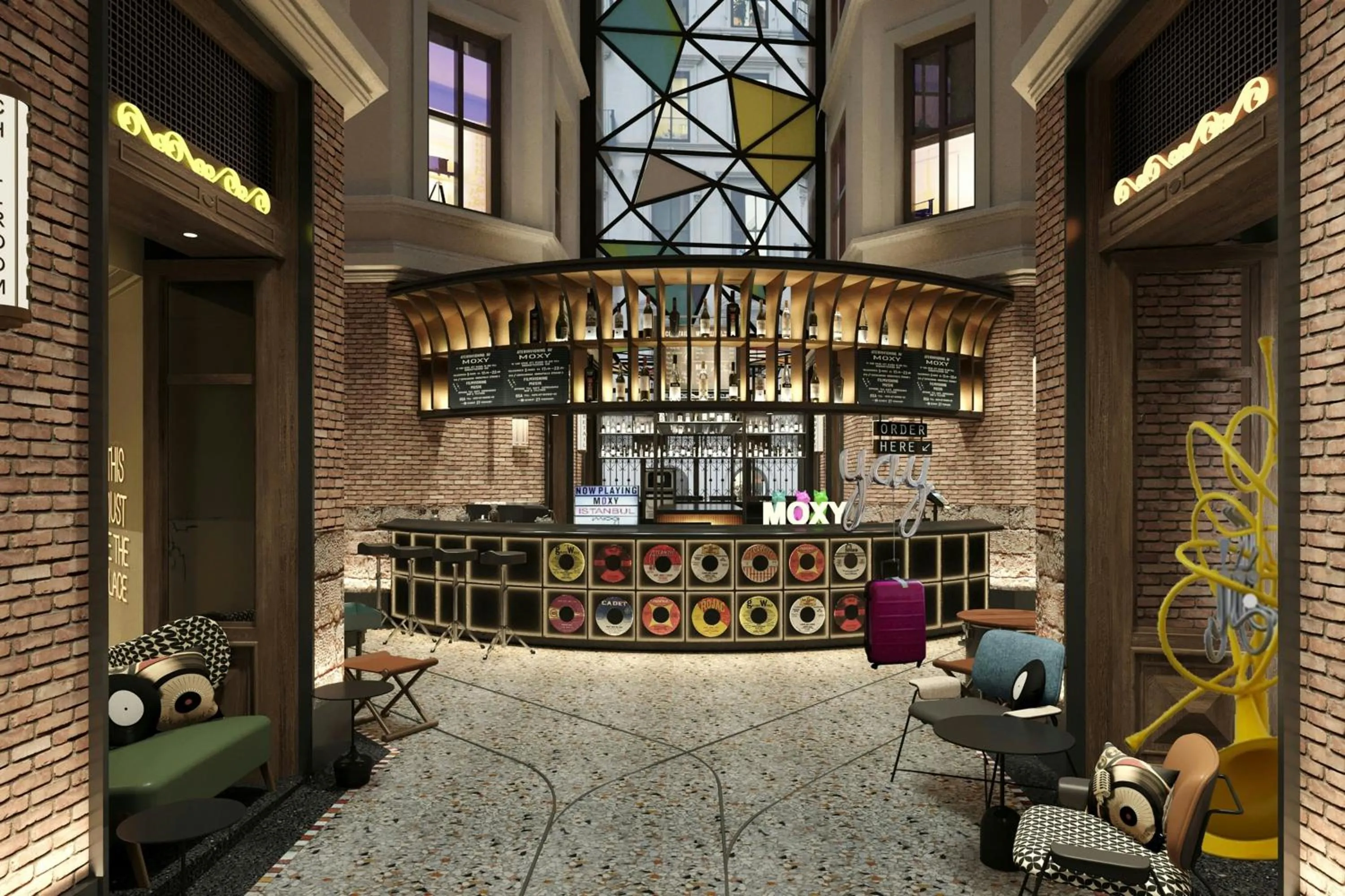 Lobby or reception in Moxy Istanbul Taksim by Marriott Bonvoy