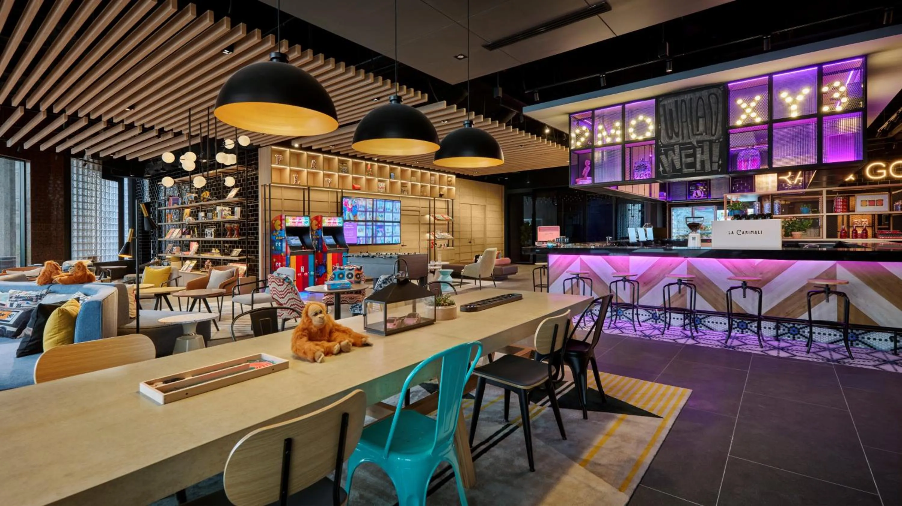 Seating area in Moxy Kuala Lumpur Chinatown