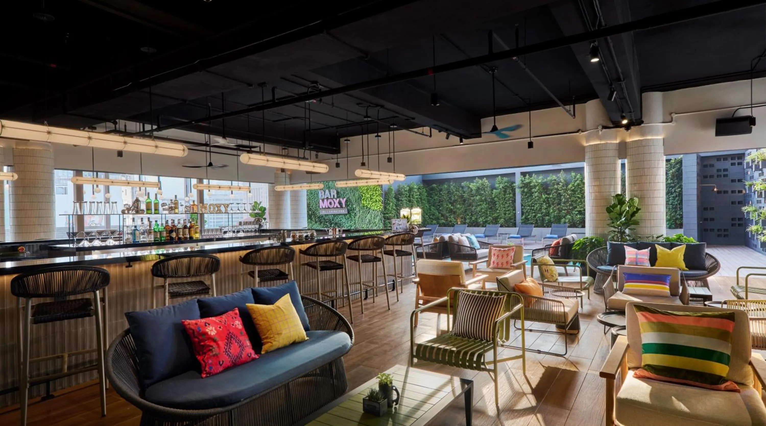 Seating area in Moxy Kuala Lumpur Chinatown