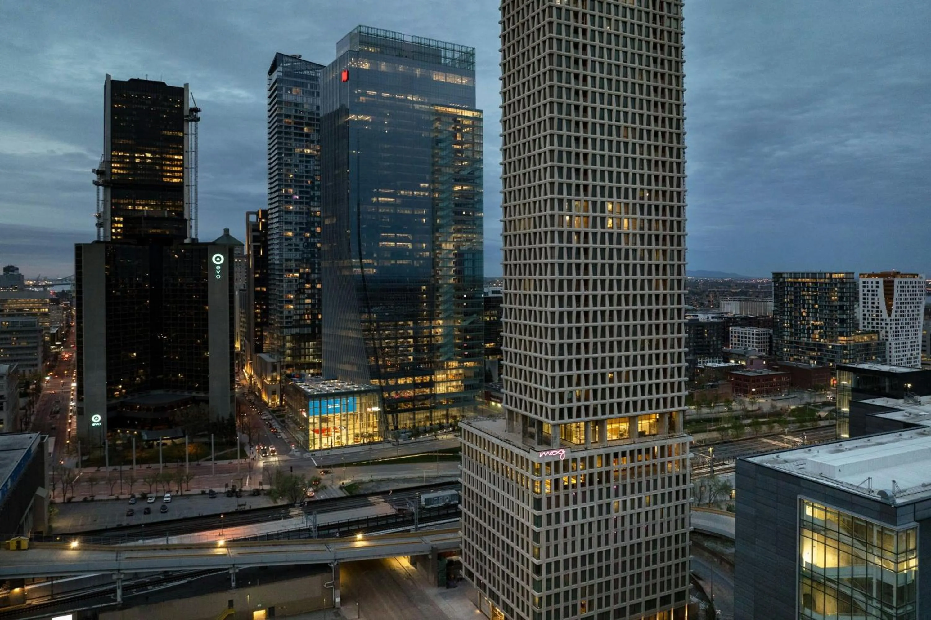 Property building in Moxy Montreal Downtown