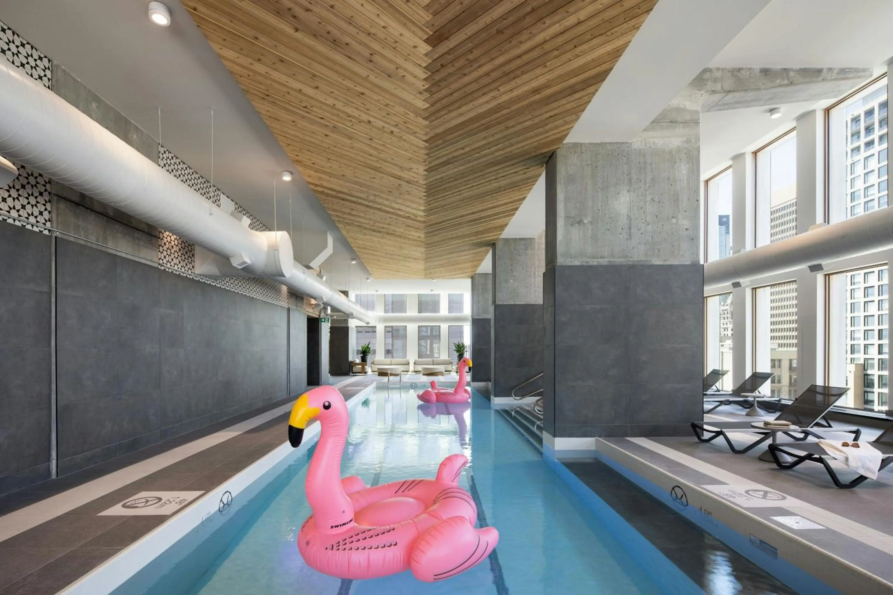 Swimming pool in Moxy Montreal Downtown