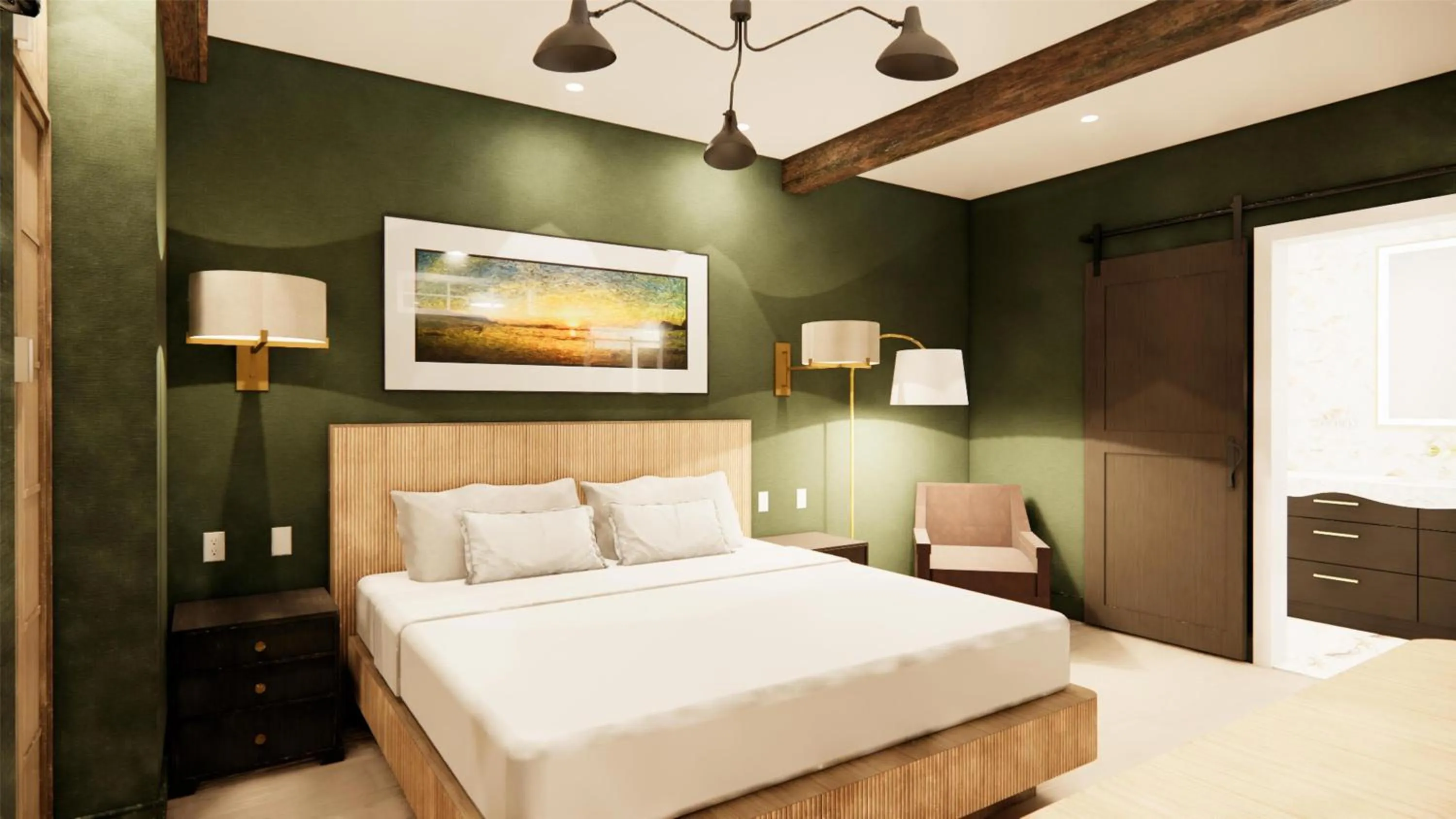 Bed in Skaneateles Fields Resort & Spa, Curio Collection By Hilton