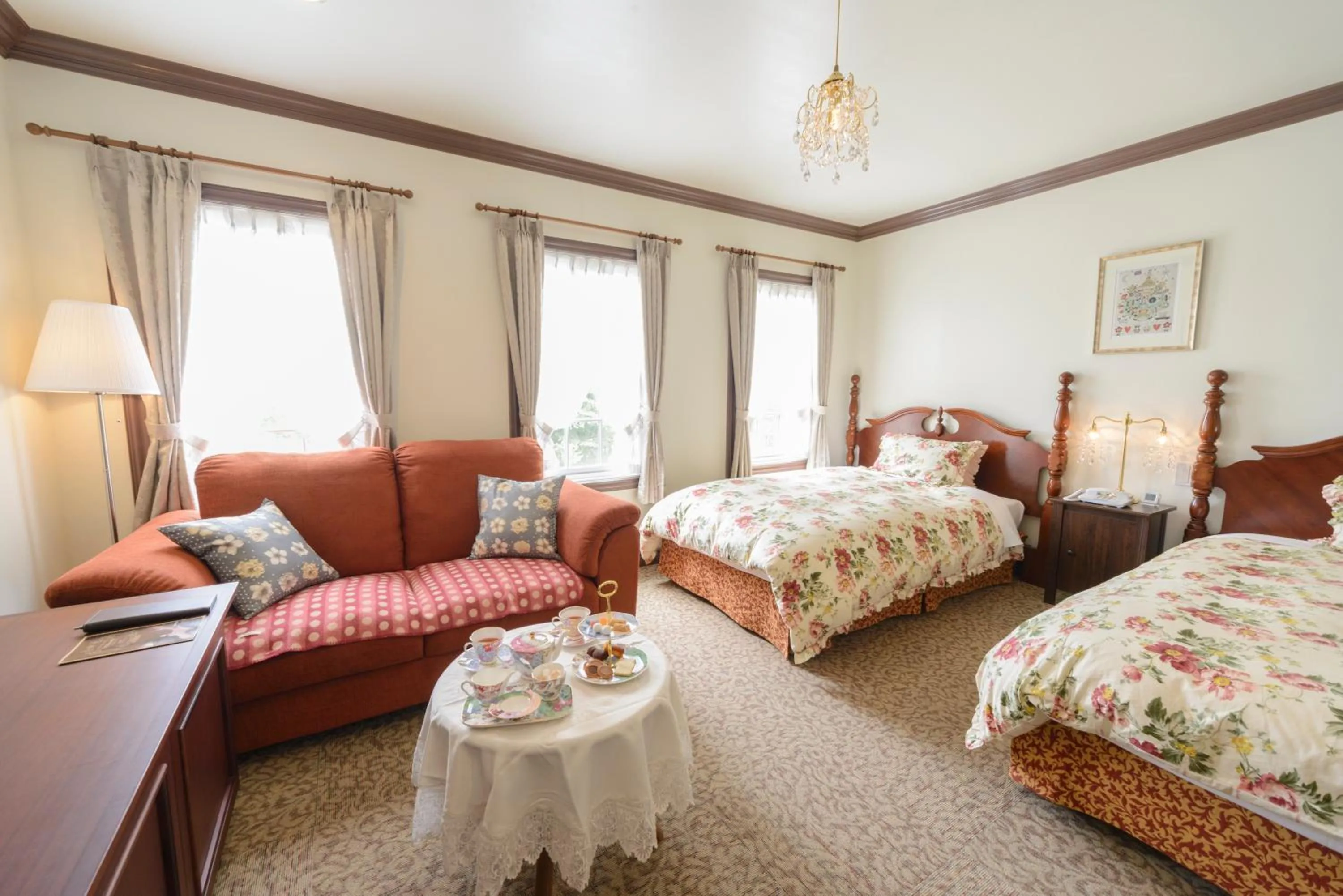 Photo of the whole room, Bed in Yufuin Hotel Mori-no-Terrace