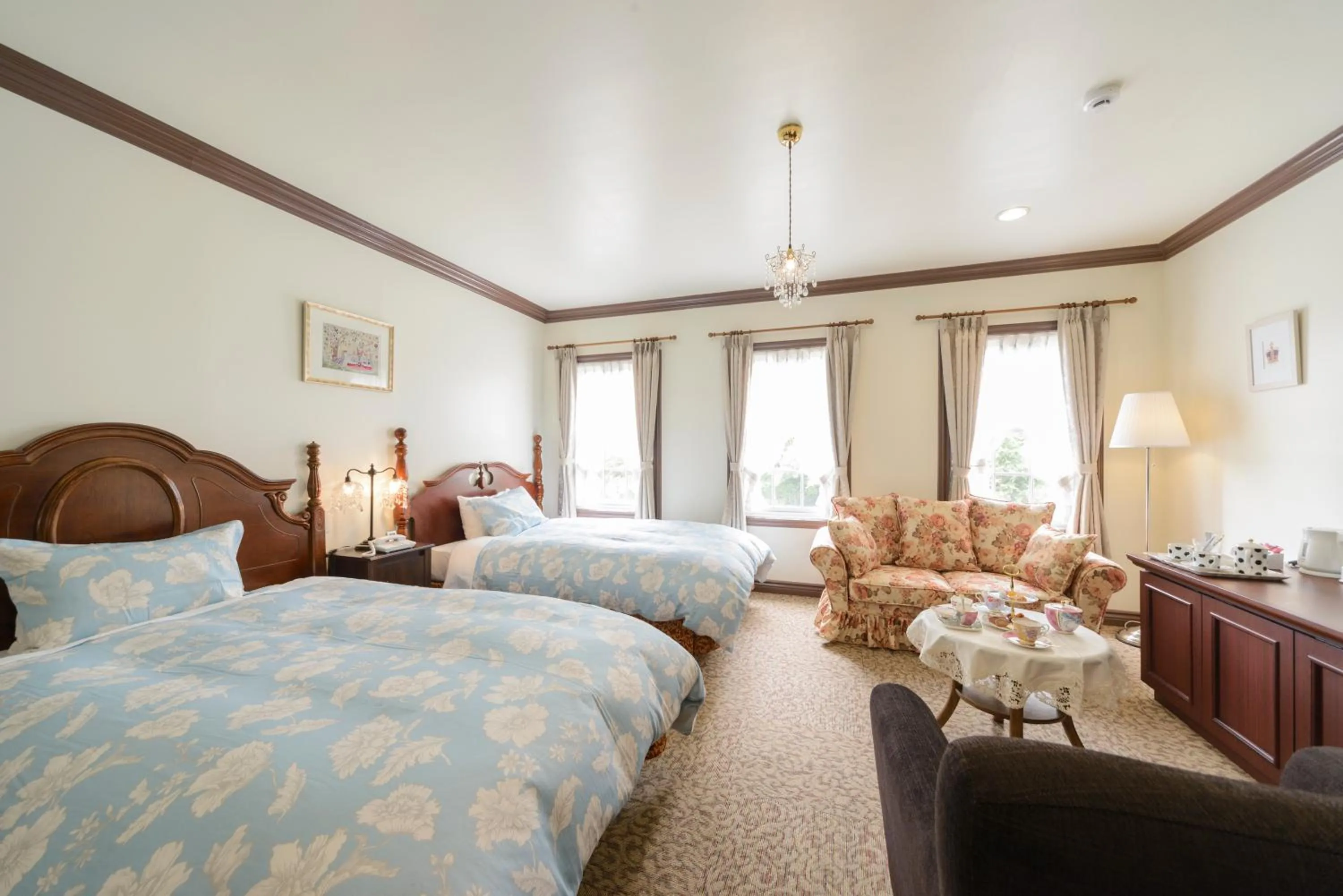 Photo of the whole room, Bed in Yufuin Hotel Mori-no-Terrace